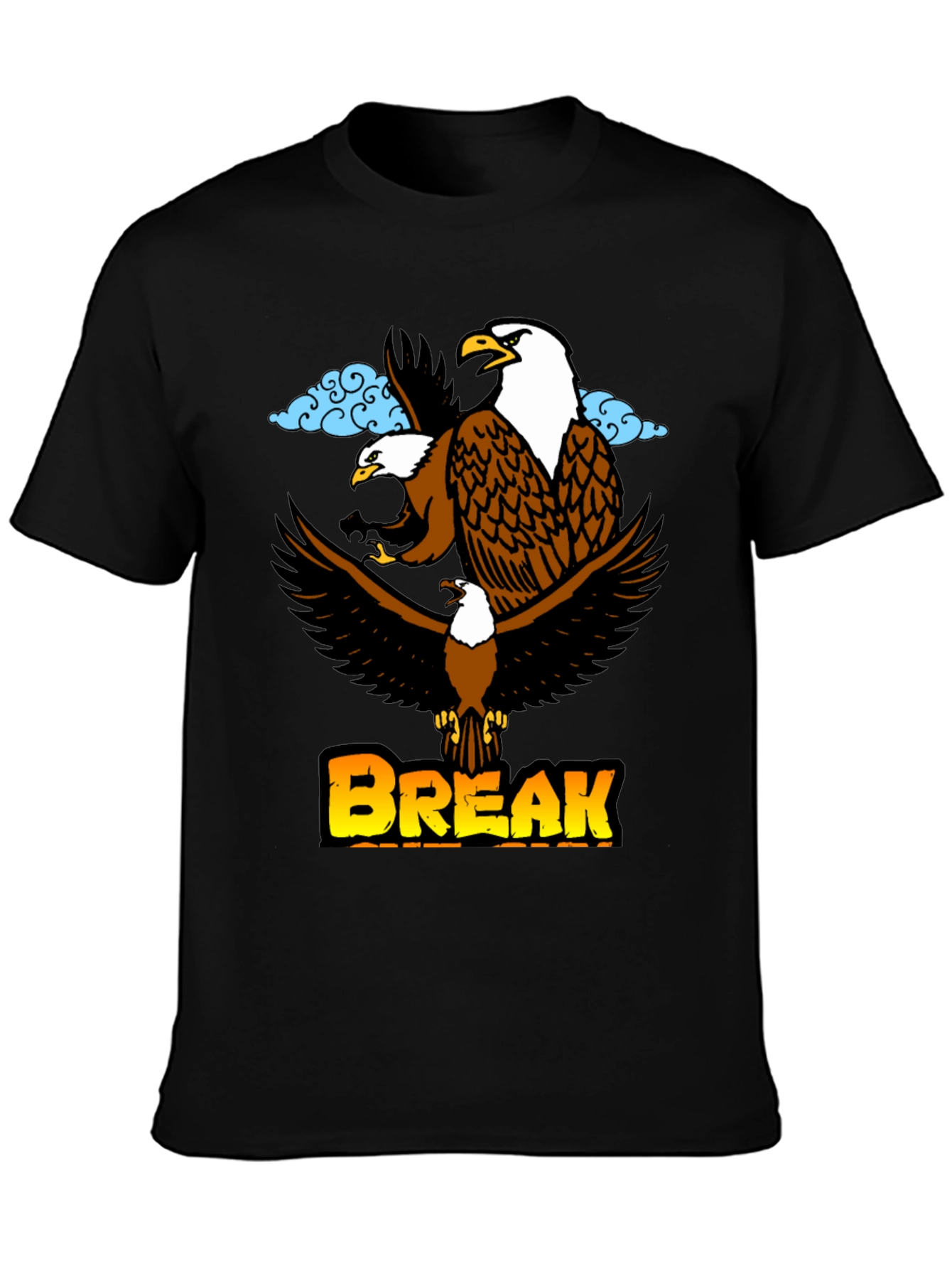 Eagle Break T-Shirt - Black Graphic Tee