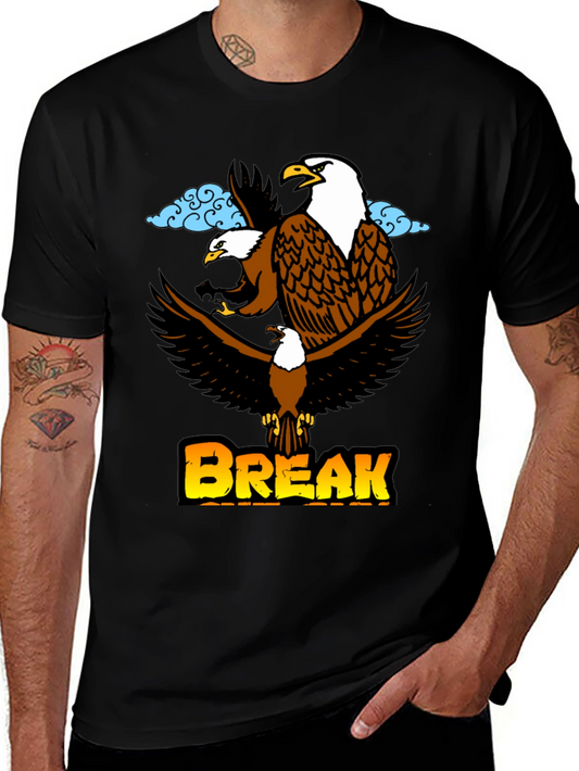 Eagle Break T-Shirt - Black Graphic Tee