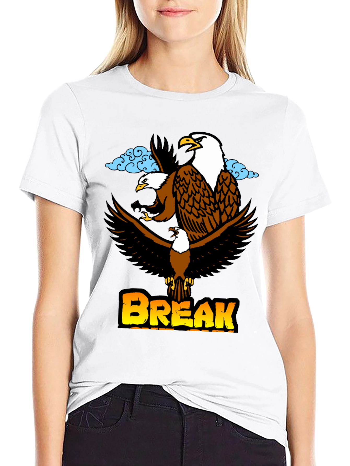 Eagle Break T-Shirt - Black Graphic Tee
