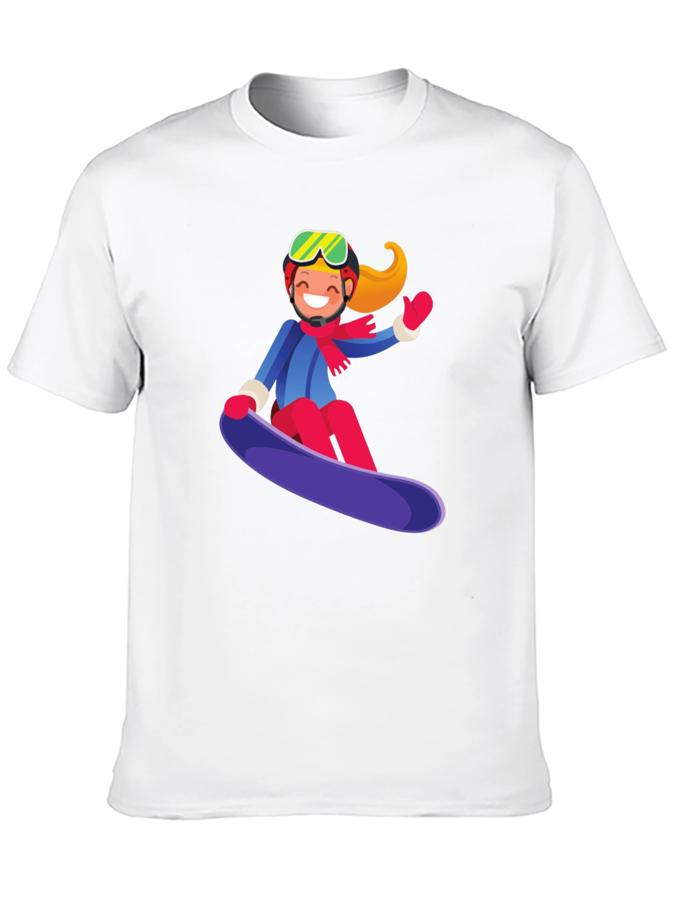 Snowboard Girl Graphic Tee - Black Cotton Casual Shirt