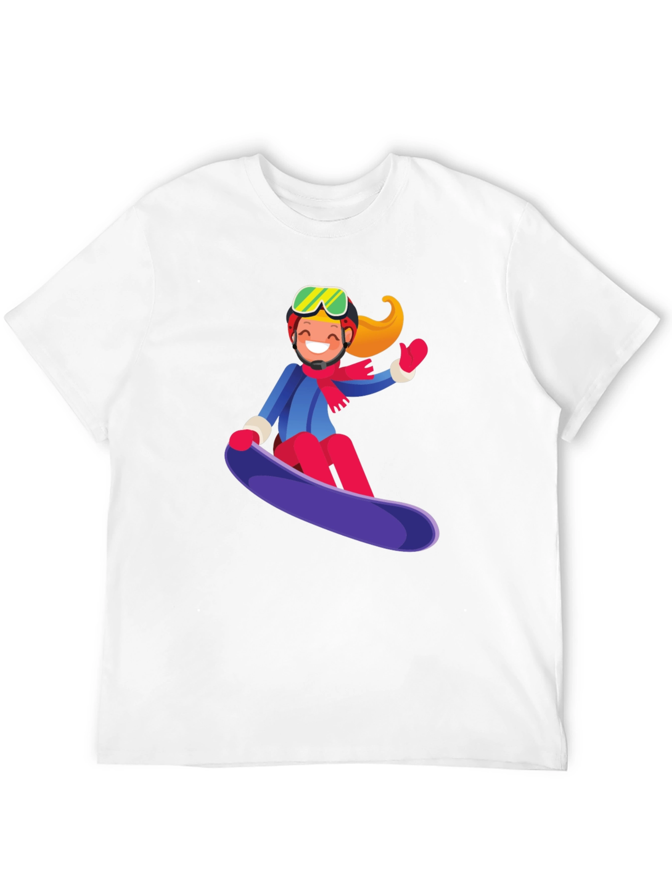 Snowboard Girl Graphic Tee - Black Cotton Casual Shirt
