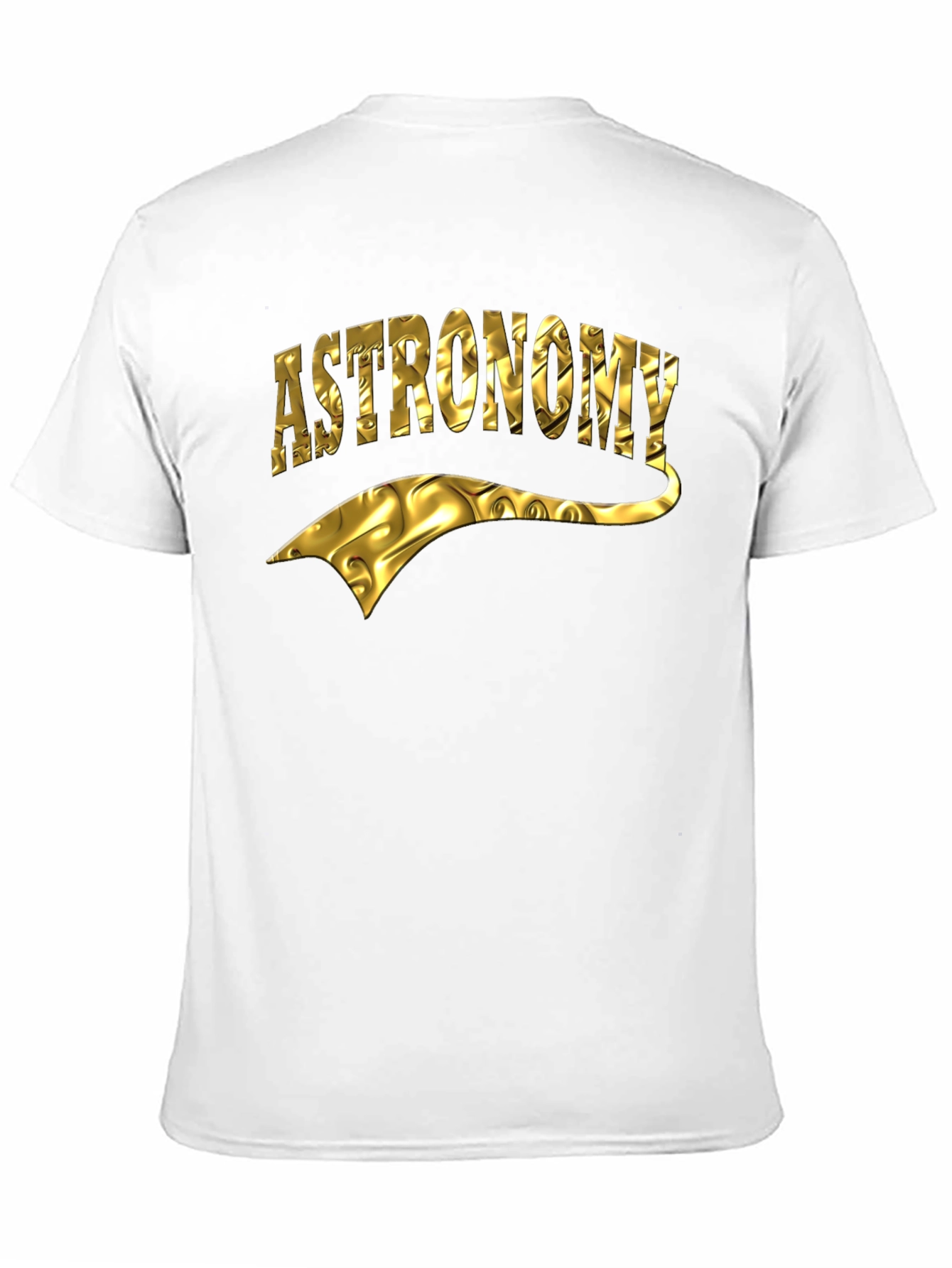 Astronomy Gold Foil Design Black T-Shirt