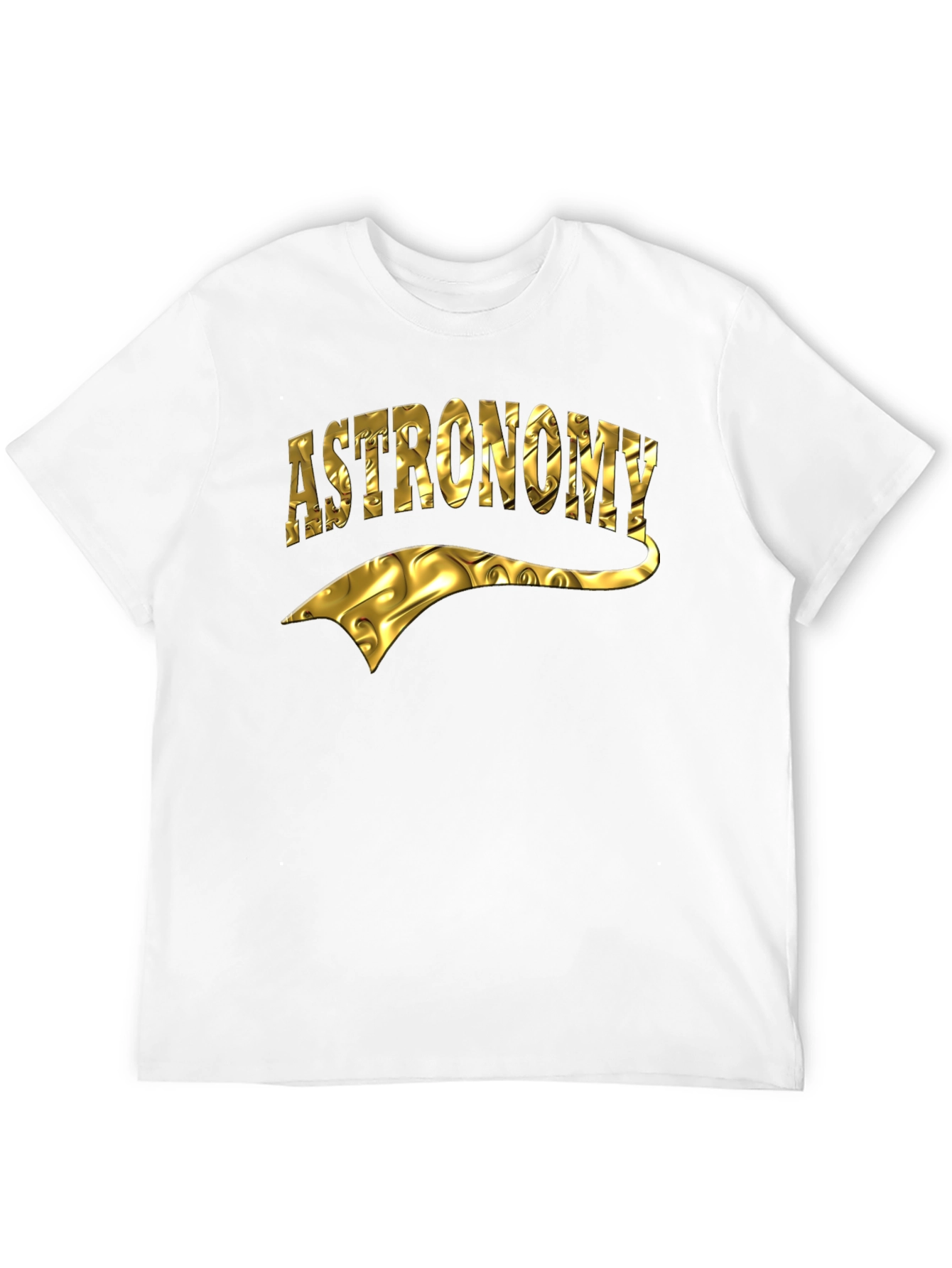 Astronomy Gold Foil Design Black T-Shirt