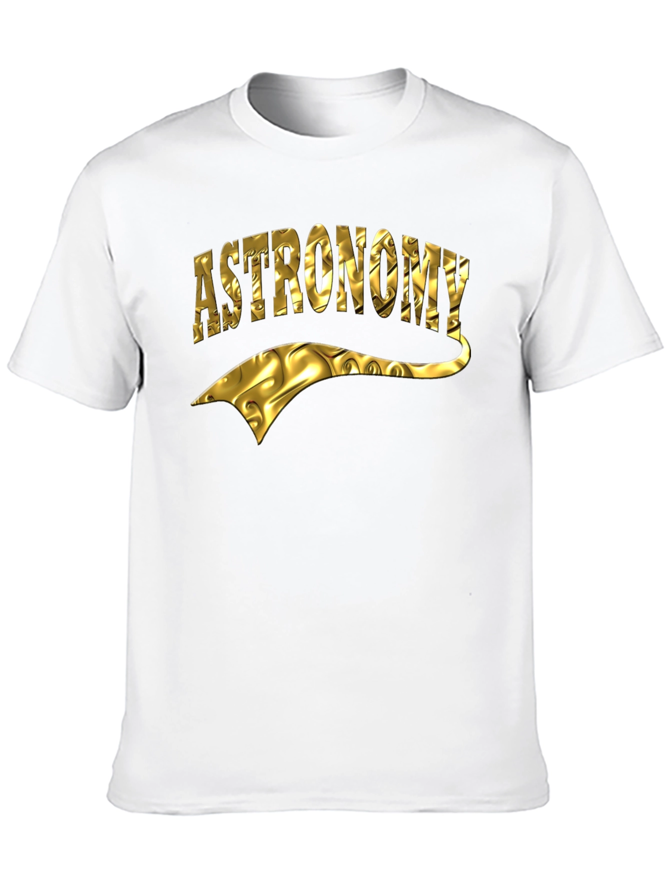 Astronomy Gold Foil Design Black T-Shirt