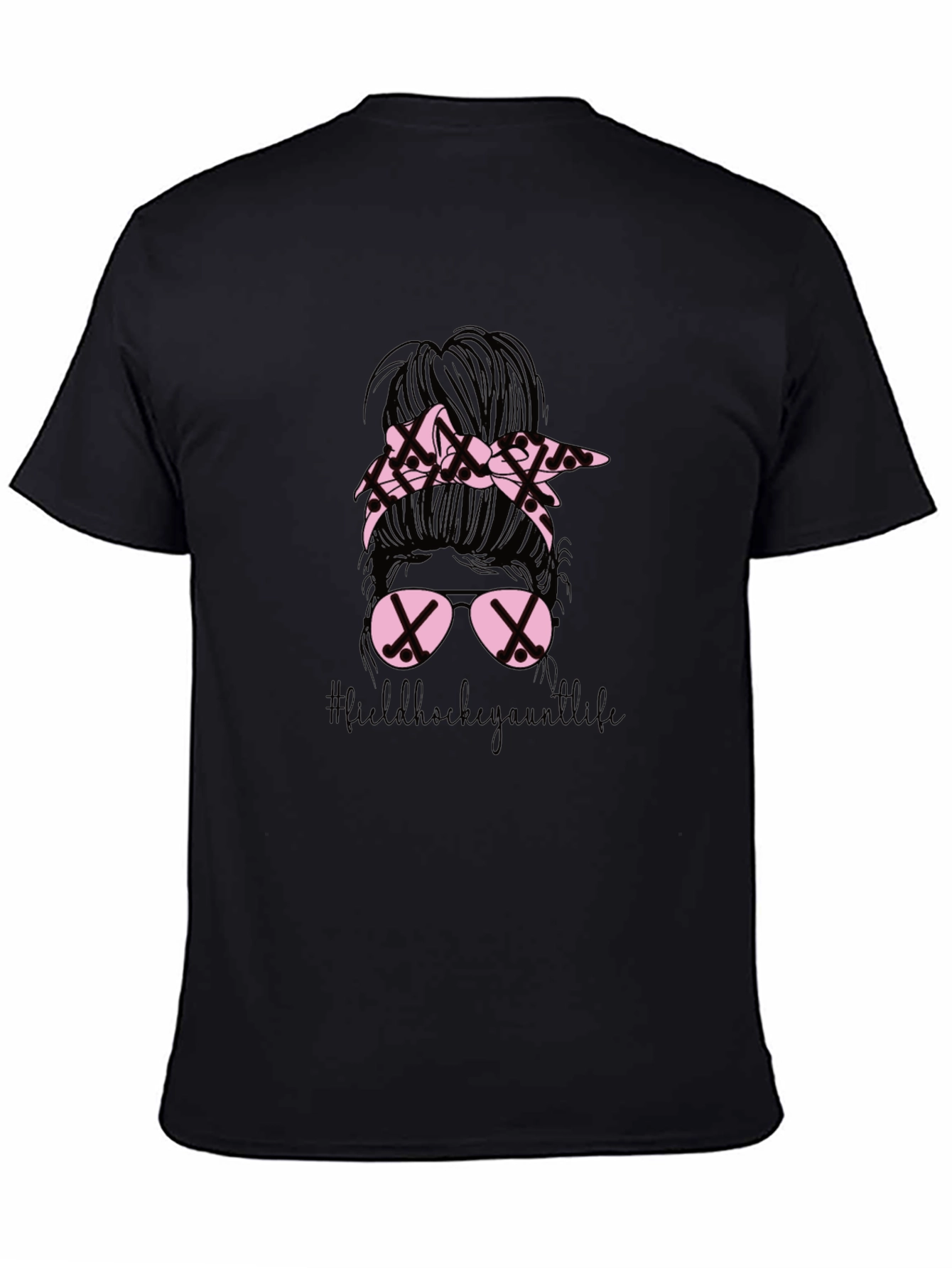 Field Hockey Aunt Life Messy Bun T-Shirt