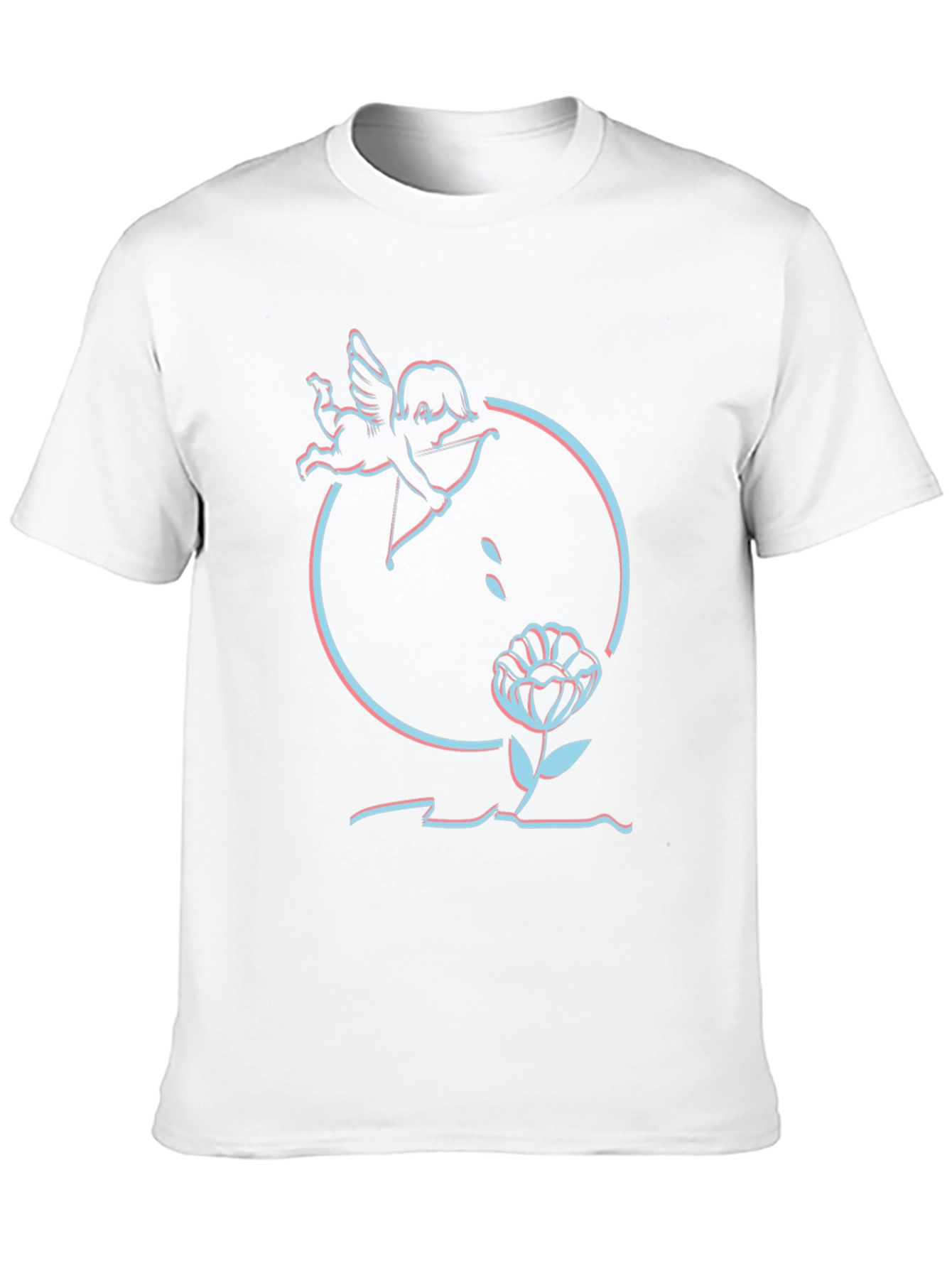 Cupids Flower Black T-Shirt