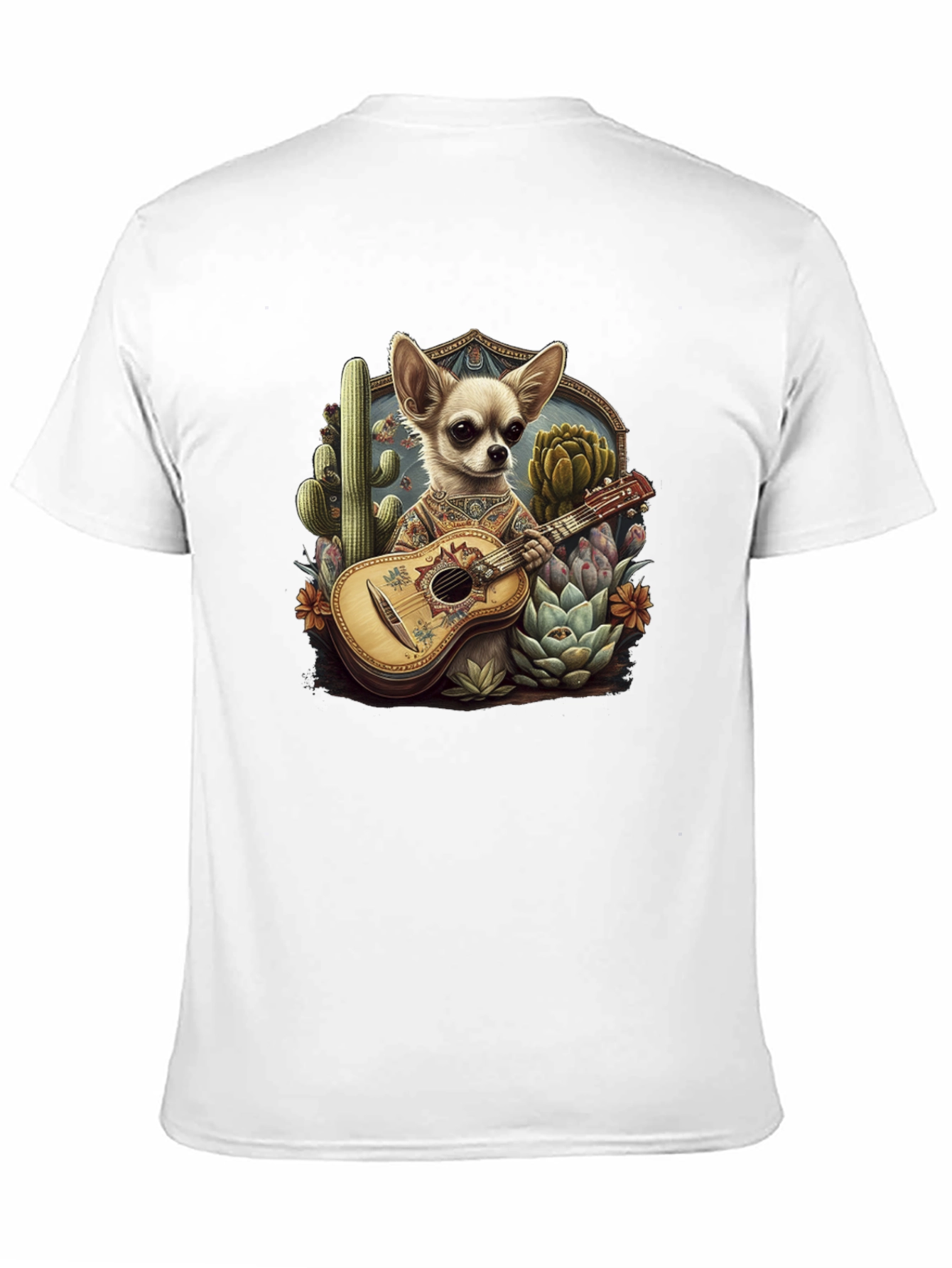 Chihuahua Guitarist Graphic T-Shirt - Mens Black Tee