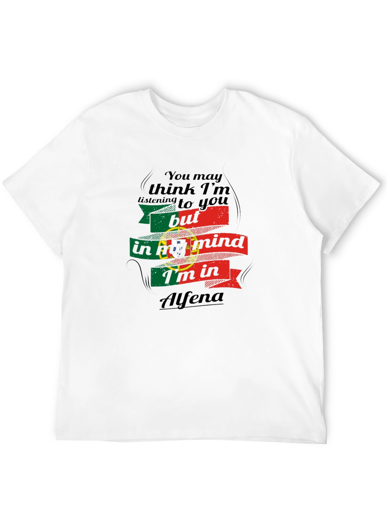 Alfena Portugal Mind T-Shirt - Black Cotton Tee