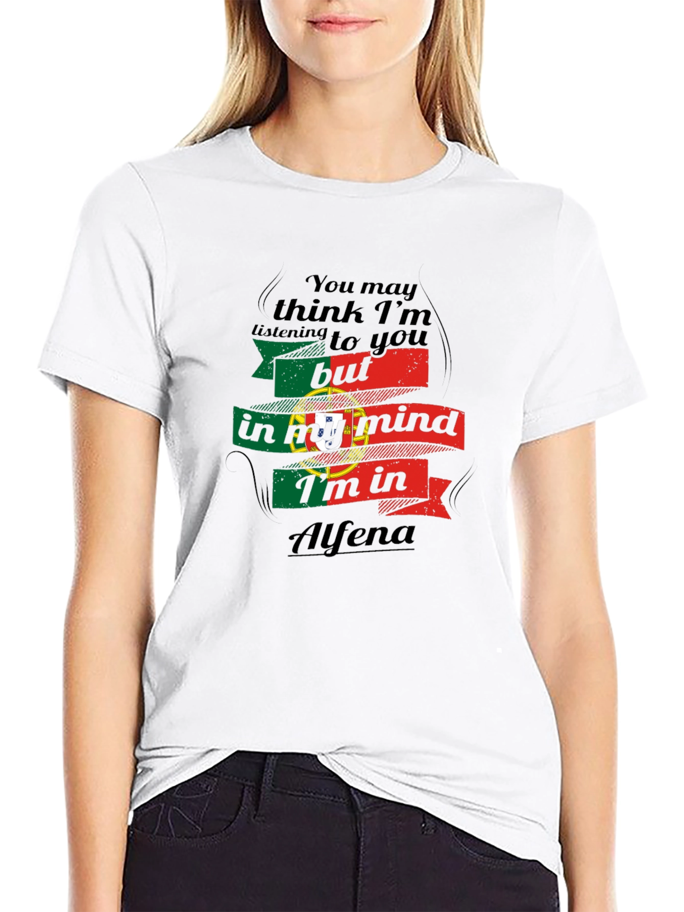 Alfena Portugal Mind T-Shirt - Black Cotton Tee