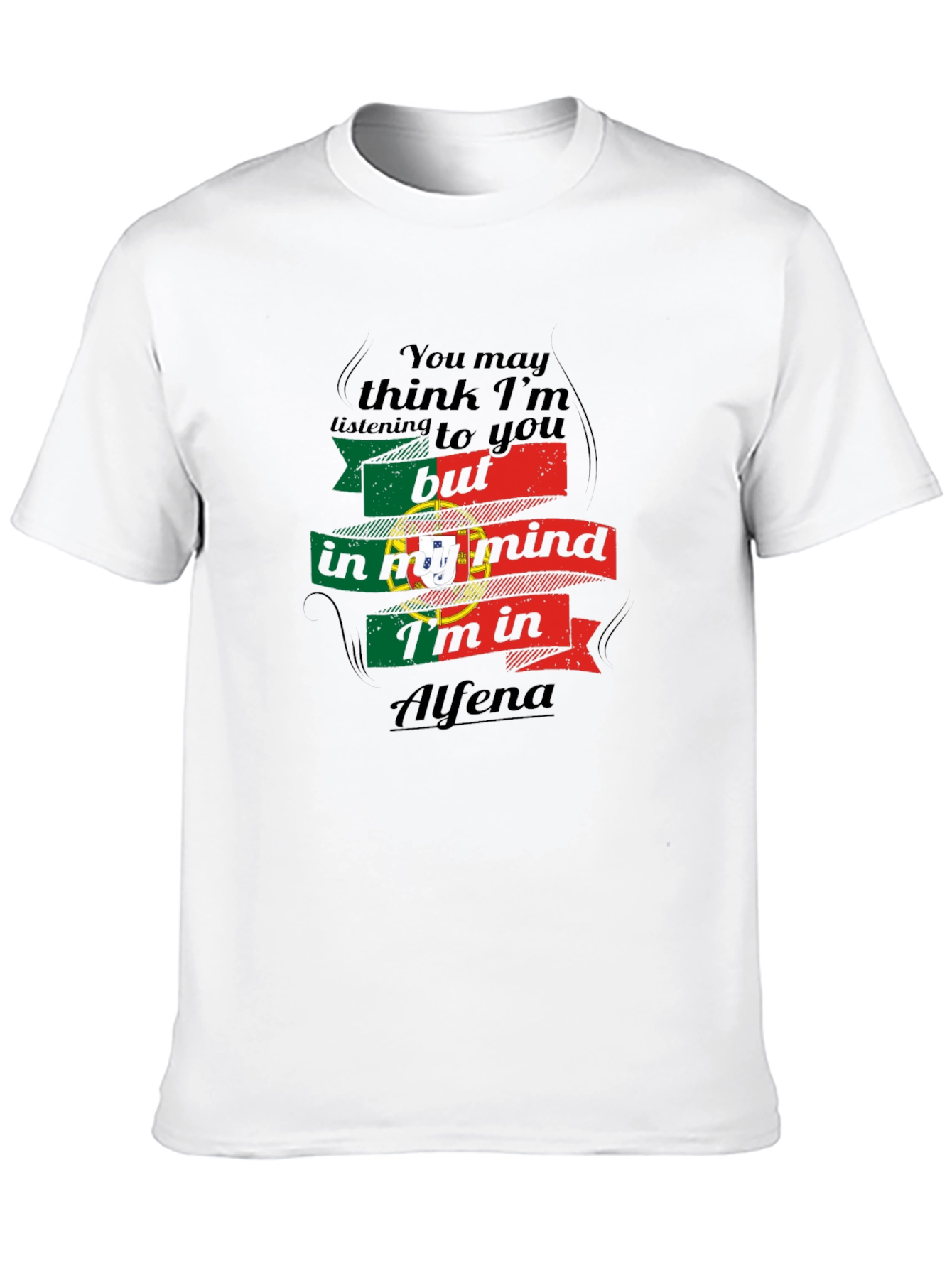 Alfena Portugal Mind T-Shirt - Black Cotton Tee