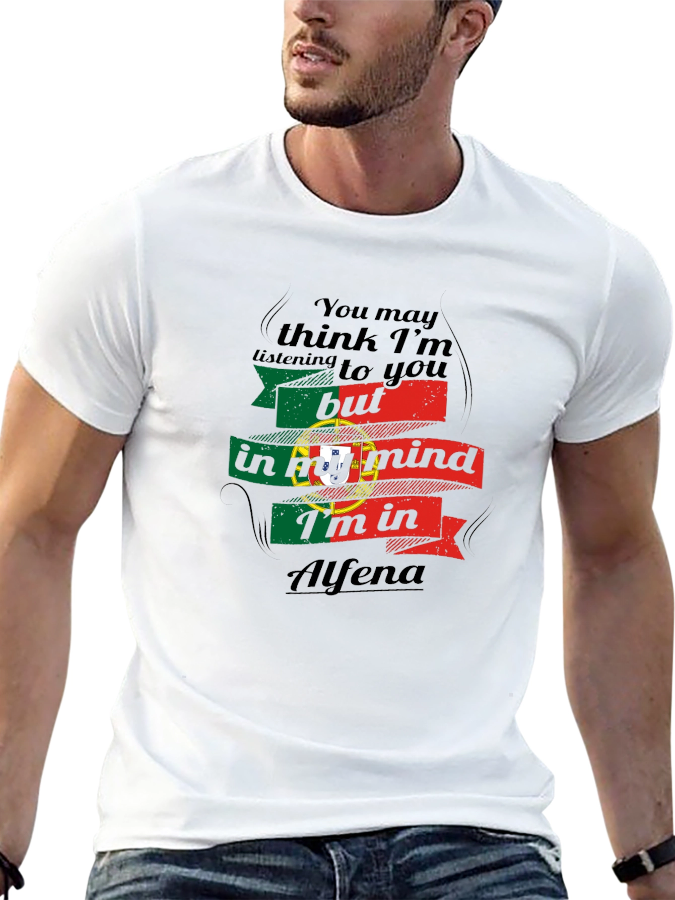 Alfena Portugal Mind T-Shirt - Black Cotton Tee