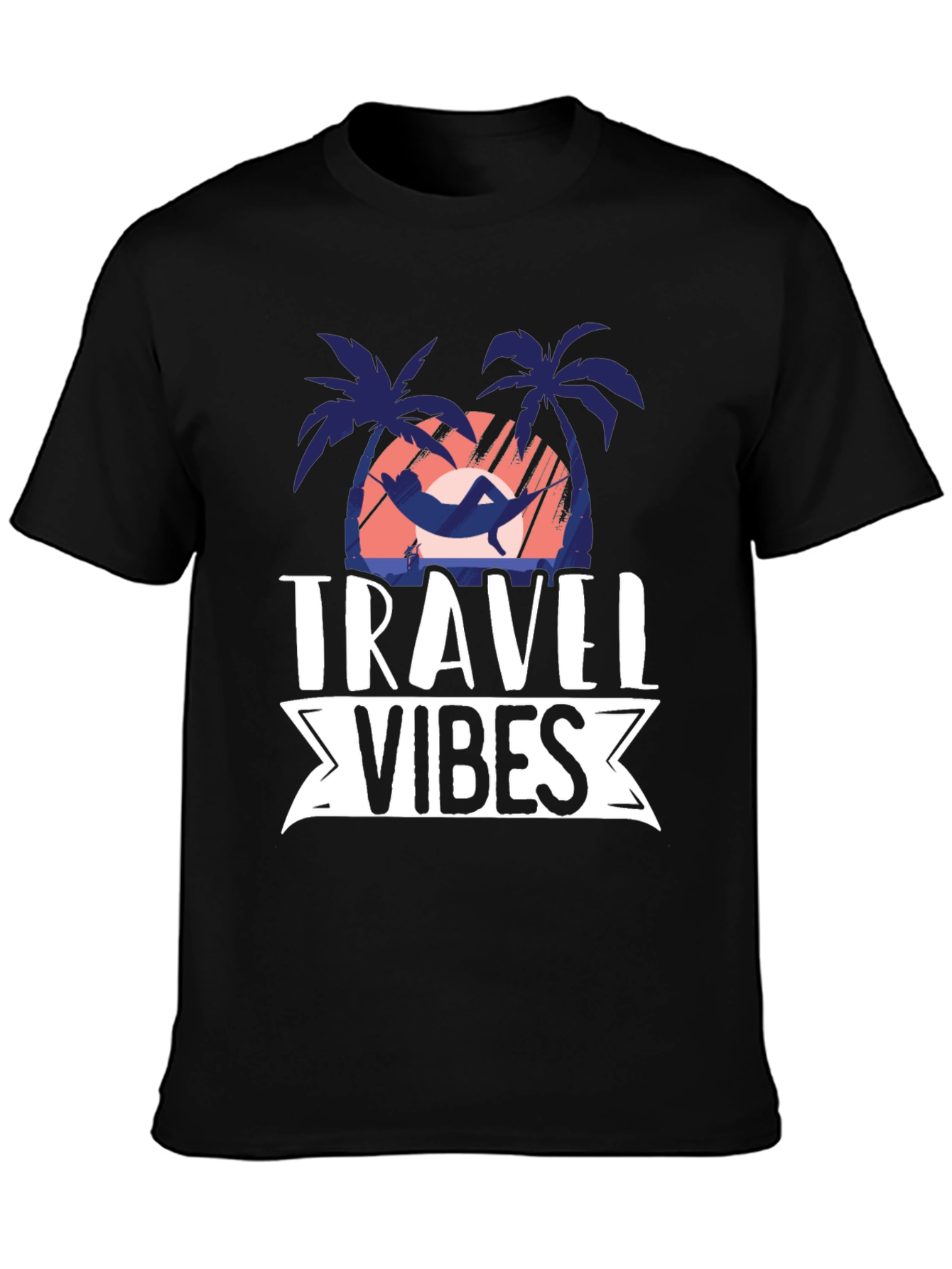 Travel Vibes Graphic Tee - Black