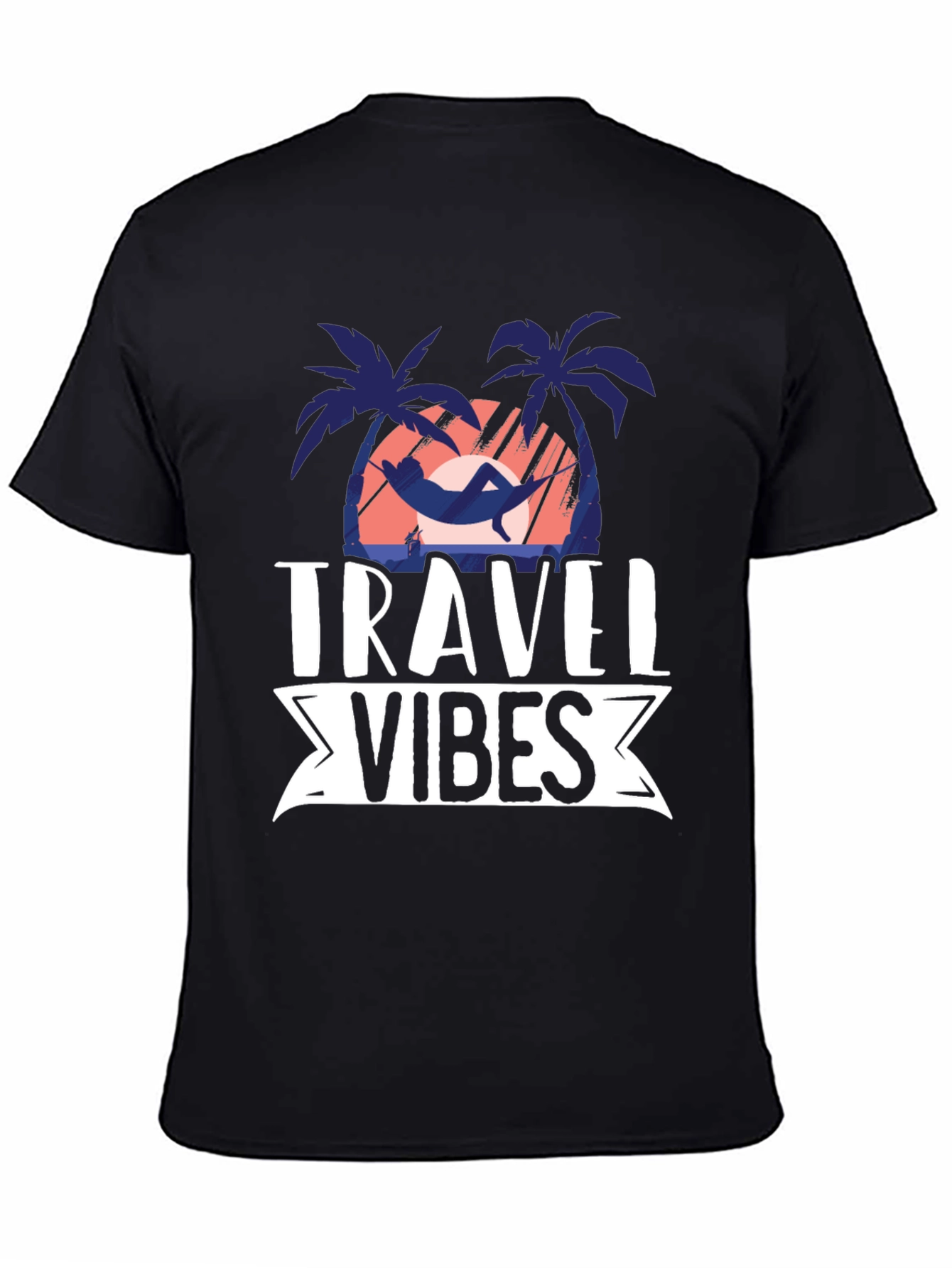 Travel Vibes Graphic Tee - Black