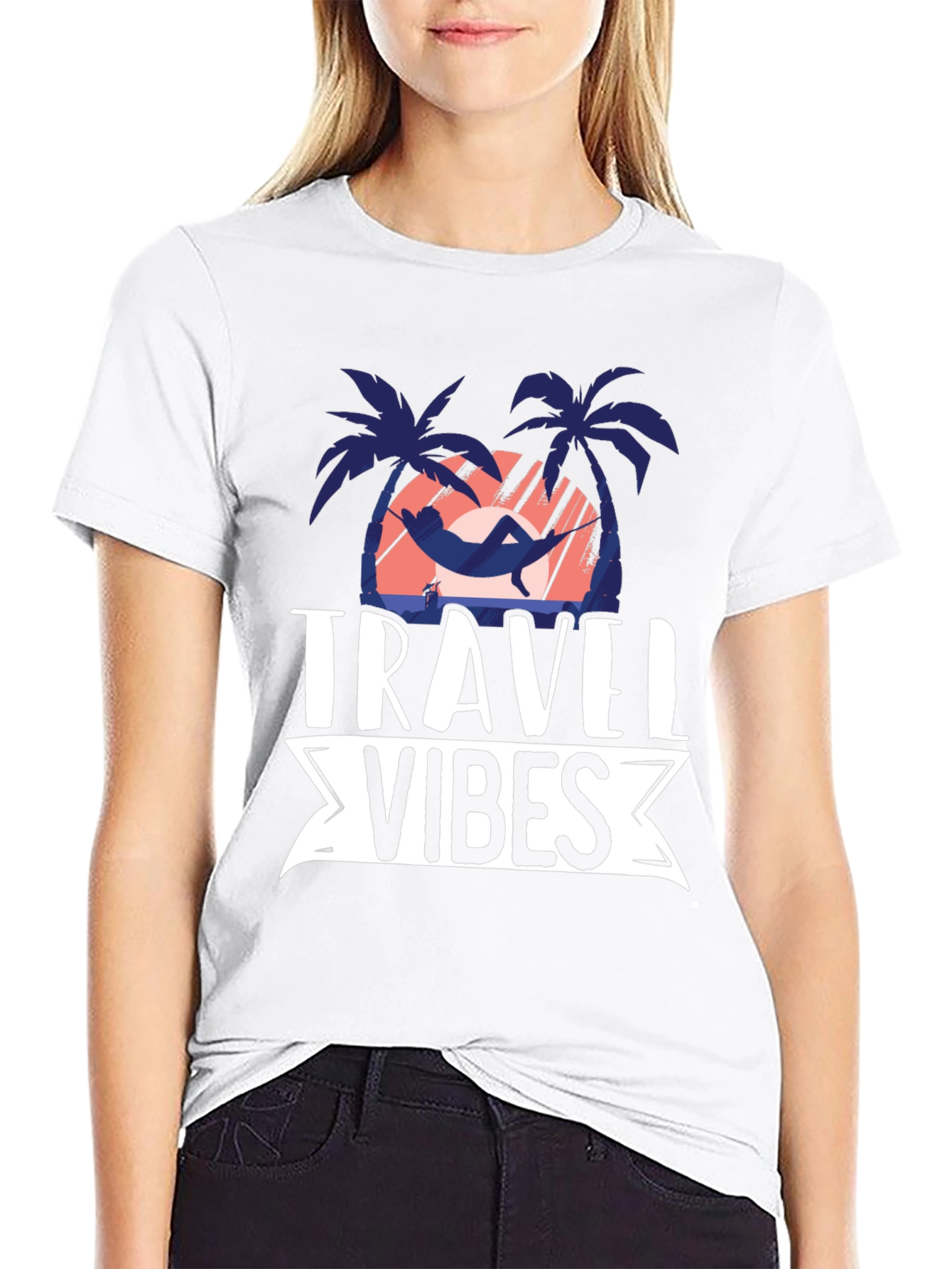 Travel Vibes Graphic Tee - Black