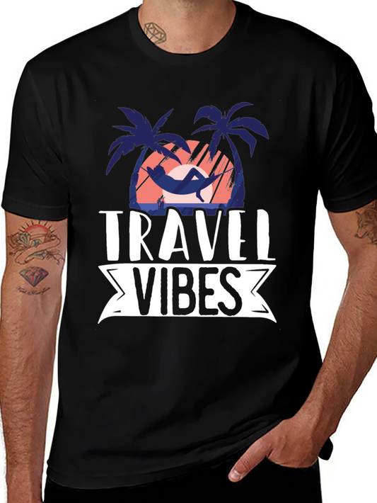 Travel Vibes Graphic Tee - Black