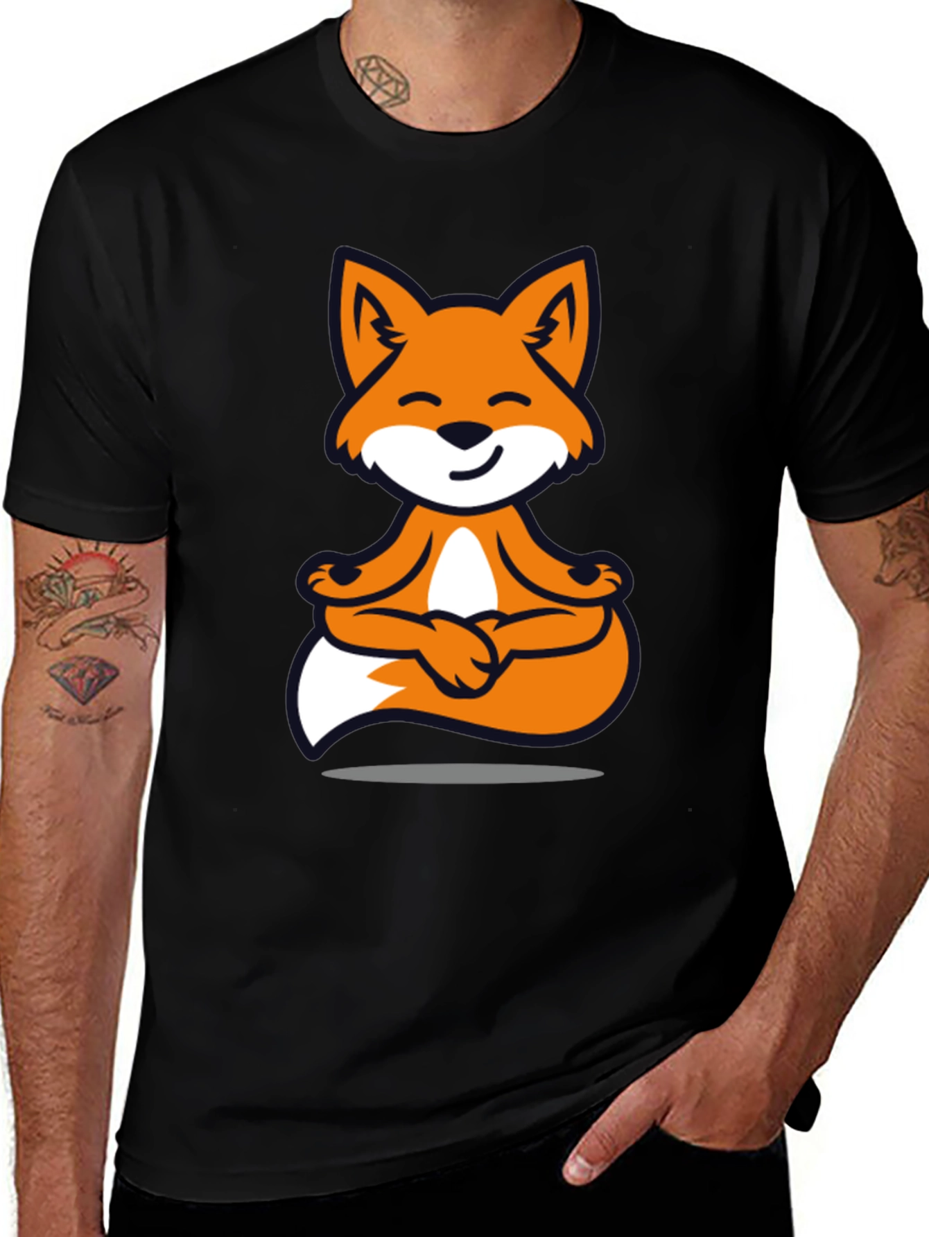 Meditating Fox T-Shirt - Zen Style
