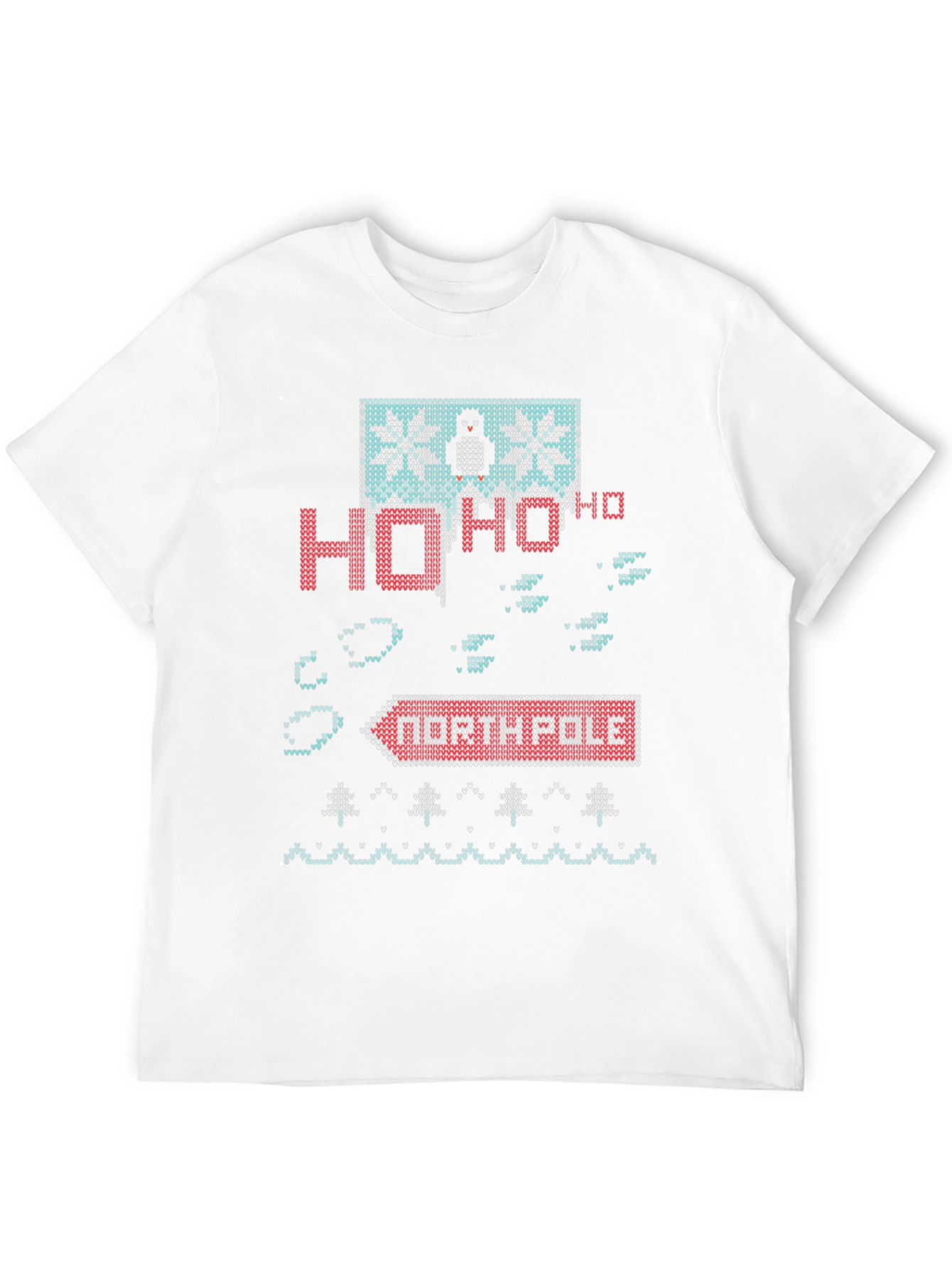 North Pole Penguin Ugly Christmas Knit T-Shirt