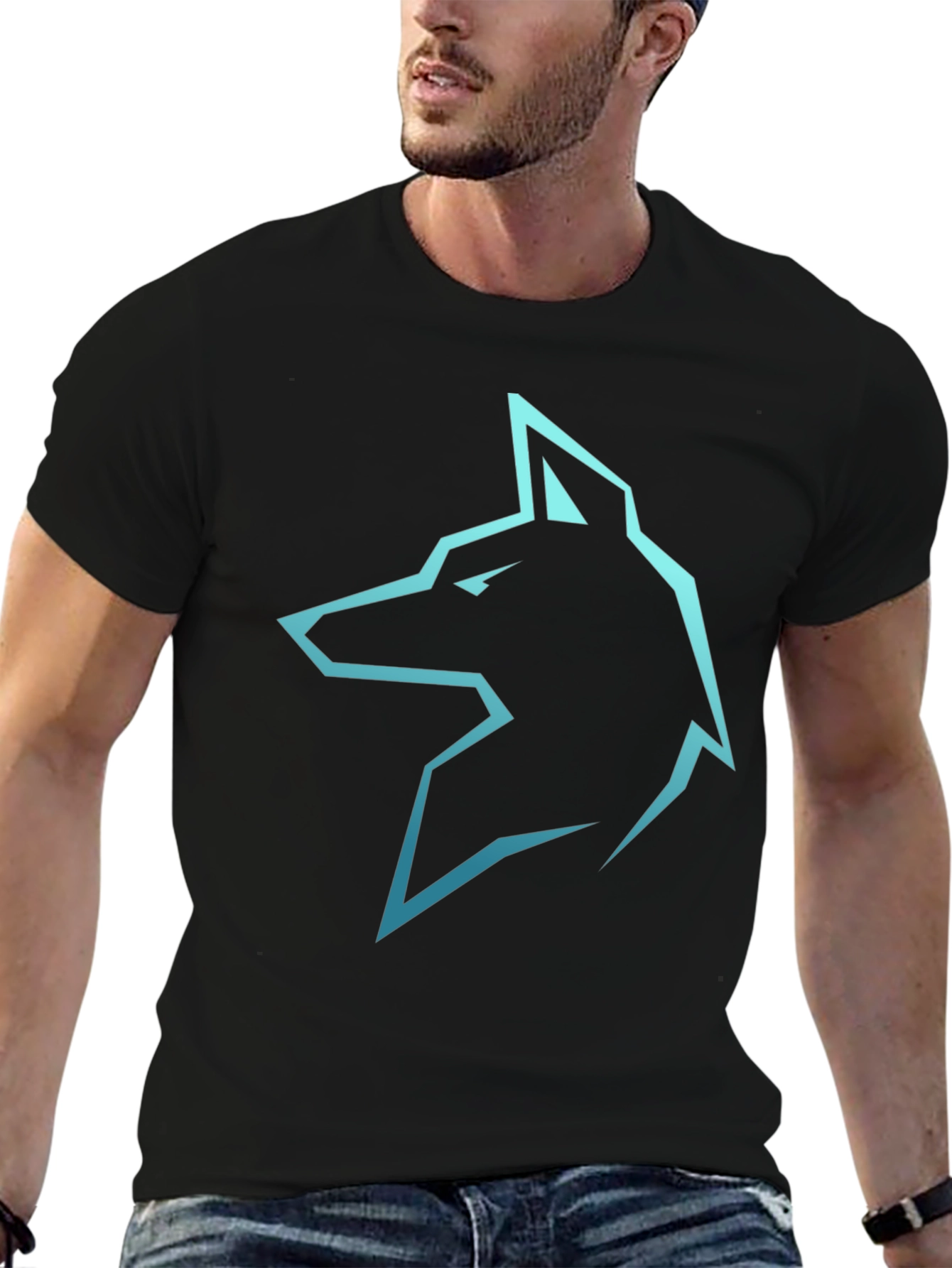 Cool Wolf Graphic Black T-Shirt
