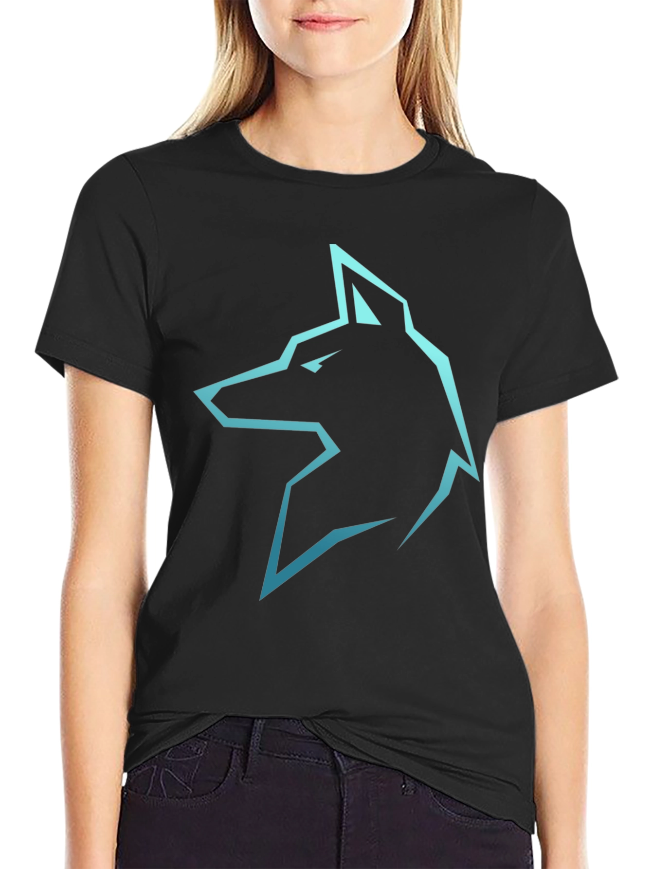 Cool Wolf Graphic Black T-Shirt