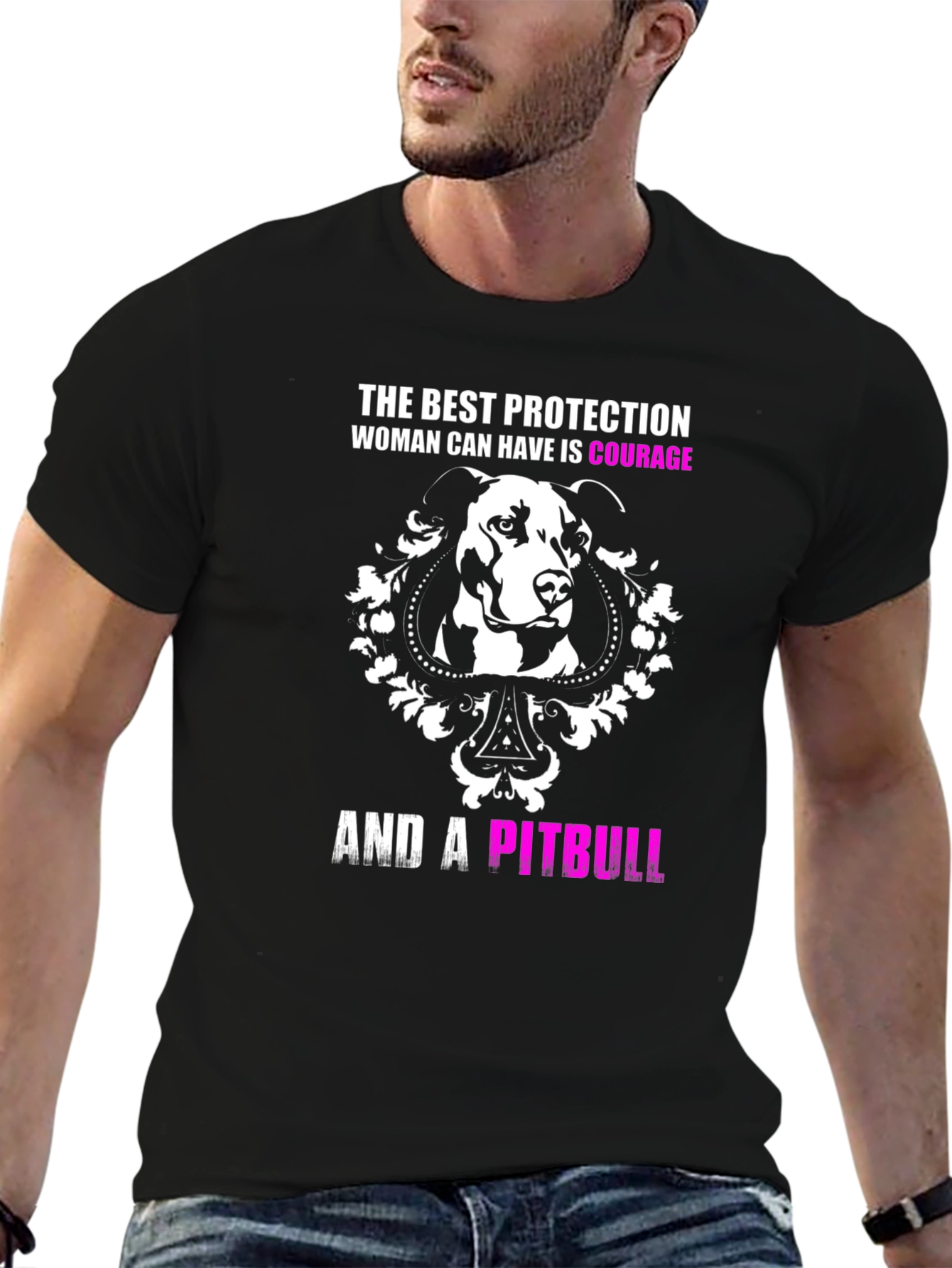 Courage and a Pitbull Graphic T-Shirt