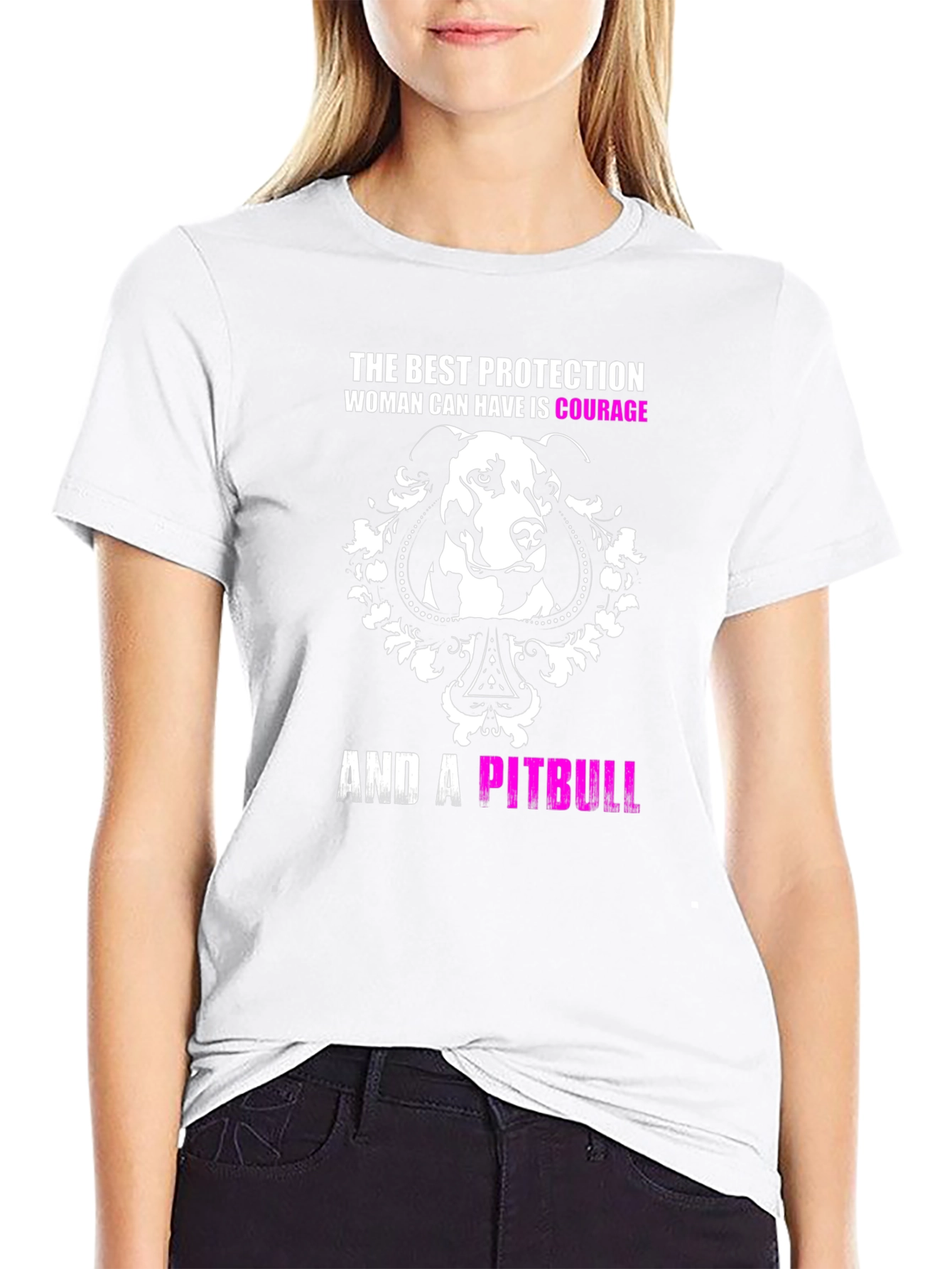 Courage and a Pitbull Graphic T-Shirt