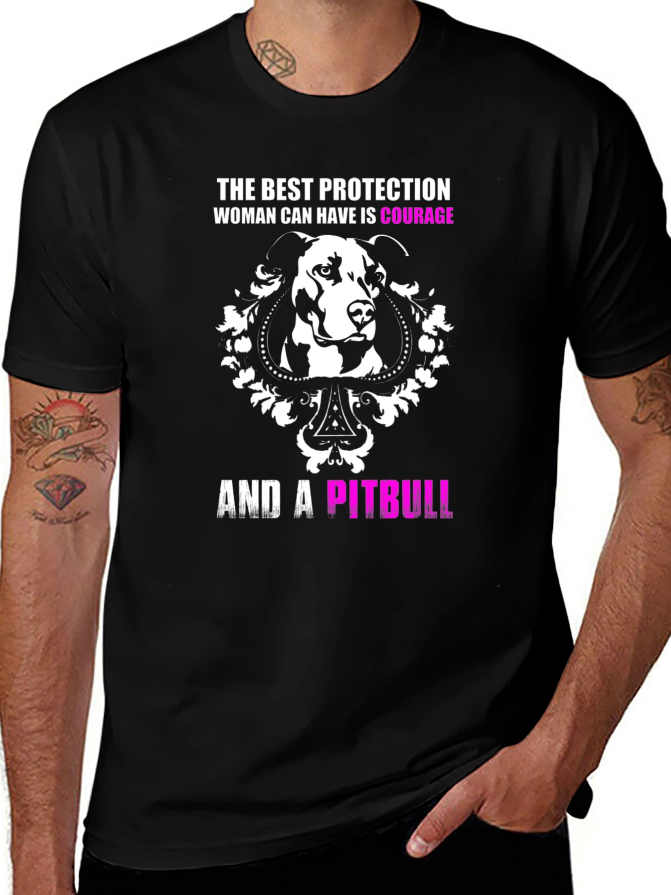 Courage and a Pitbull Graphic T-Shirt