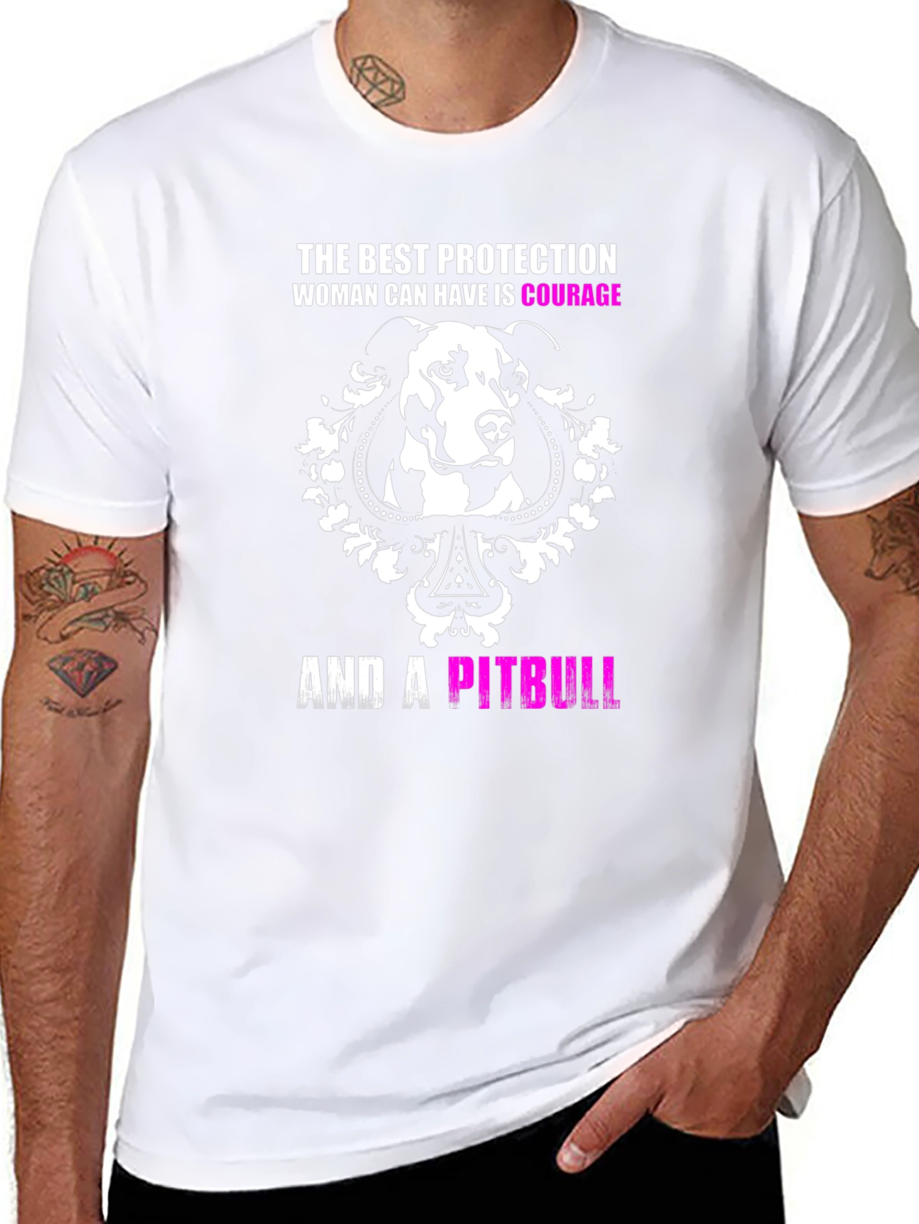 Courage and a Pitbull Graphic T-Shirt