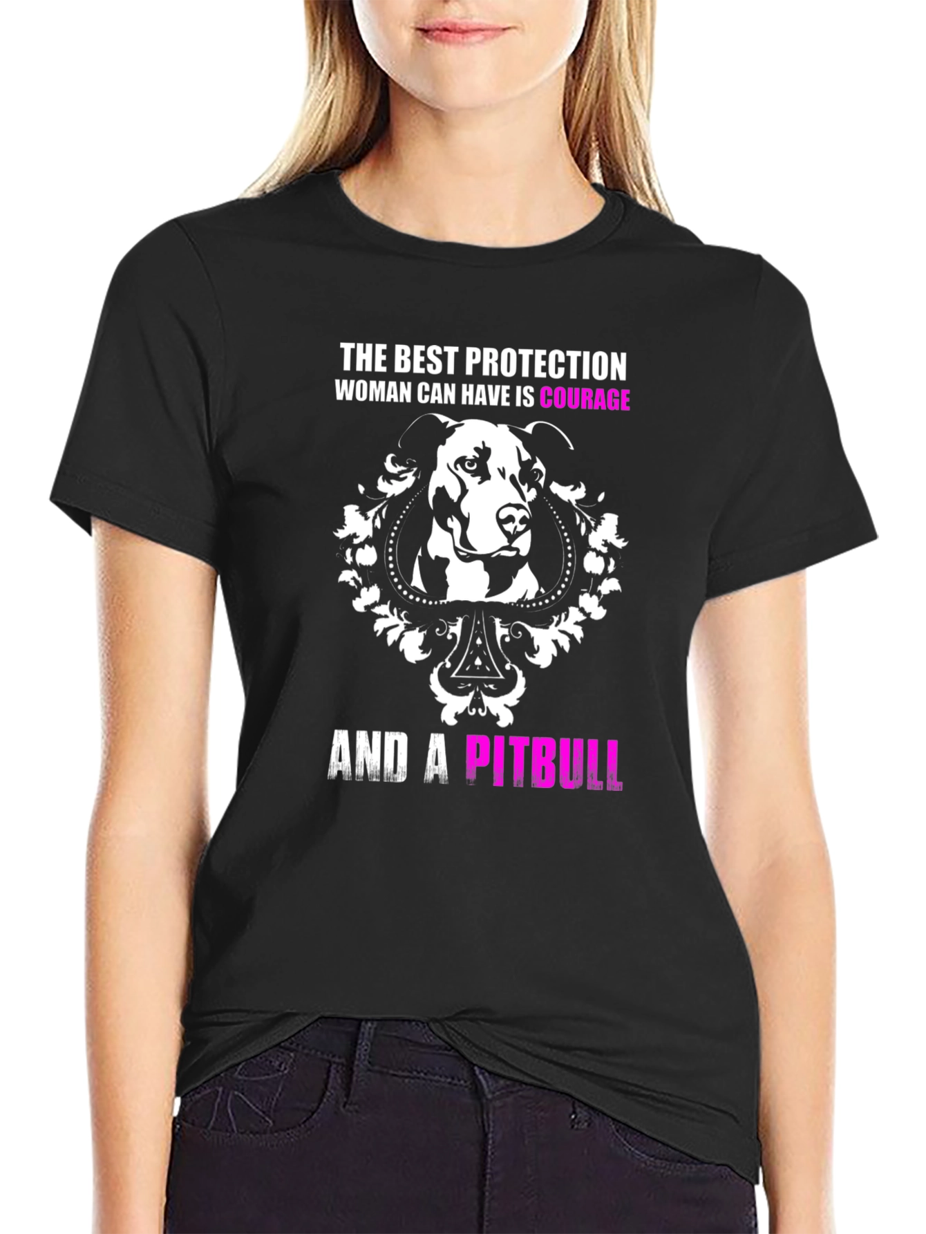 Courage and a Pitbull Graphic T-Shirt