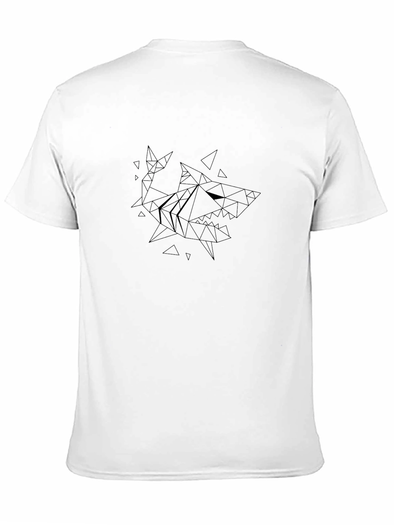 Geometric Shark Graphic Black T-Shirt