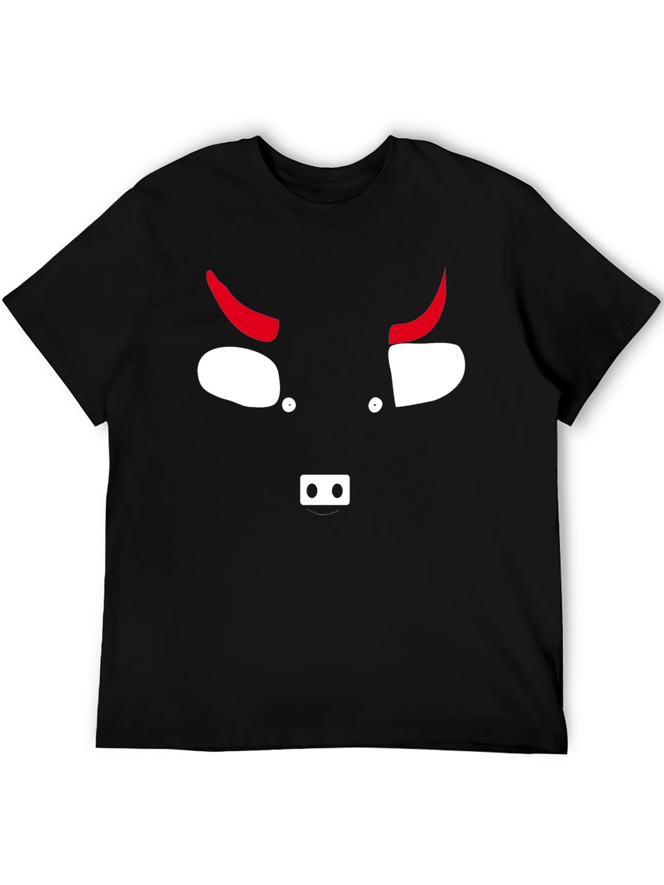 Devil Face Graphic Tee - Black Cotton T-Shirt