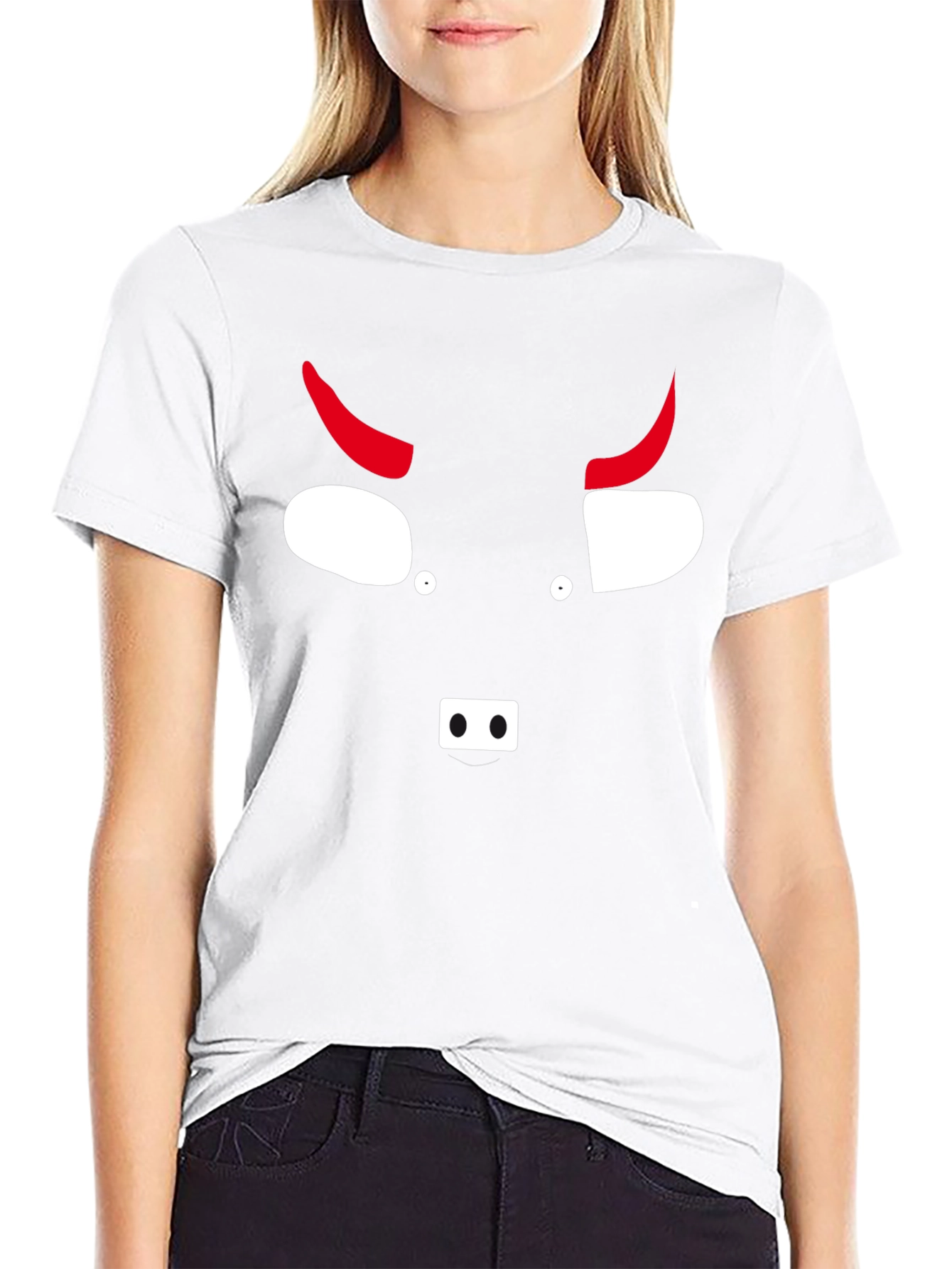 Devil Face Graphic Tee - Black Cotton T-Shirt