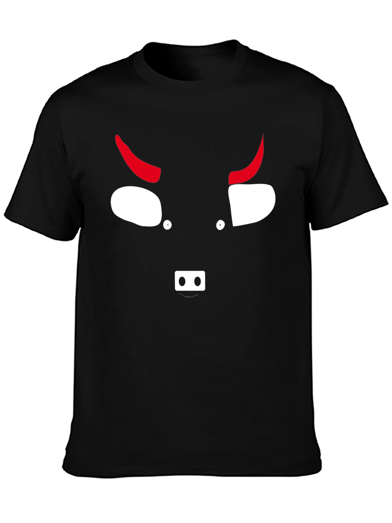 Devil Face Graphic Tee - Black Cotton T-Shirt