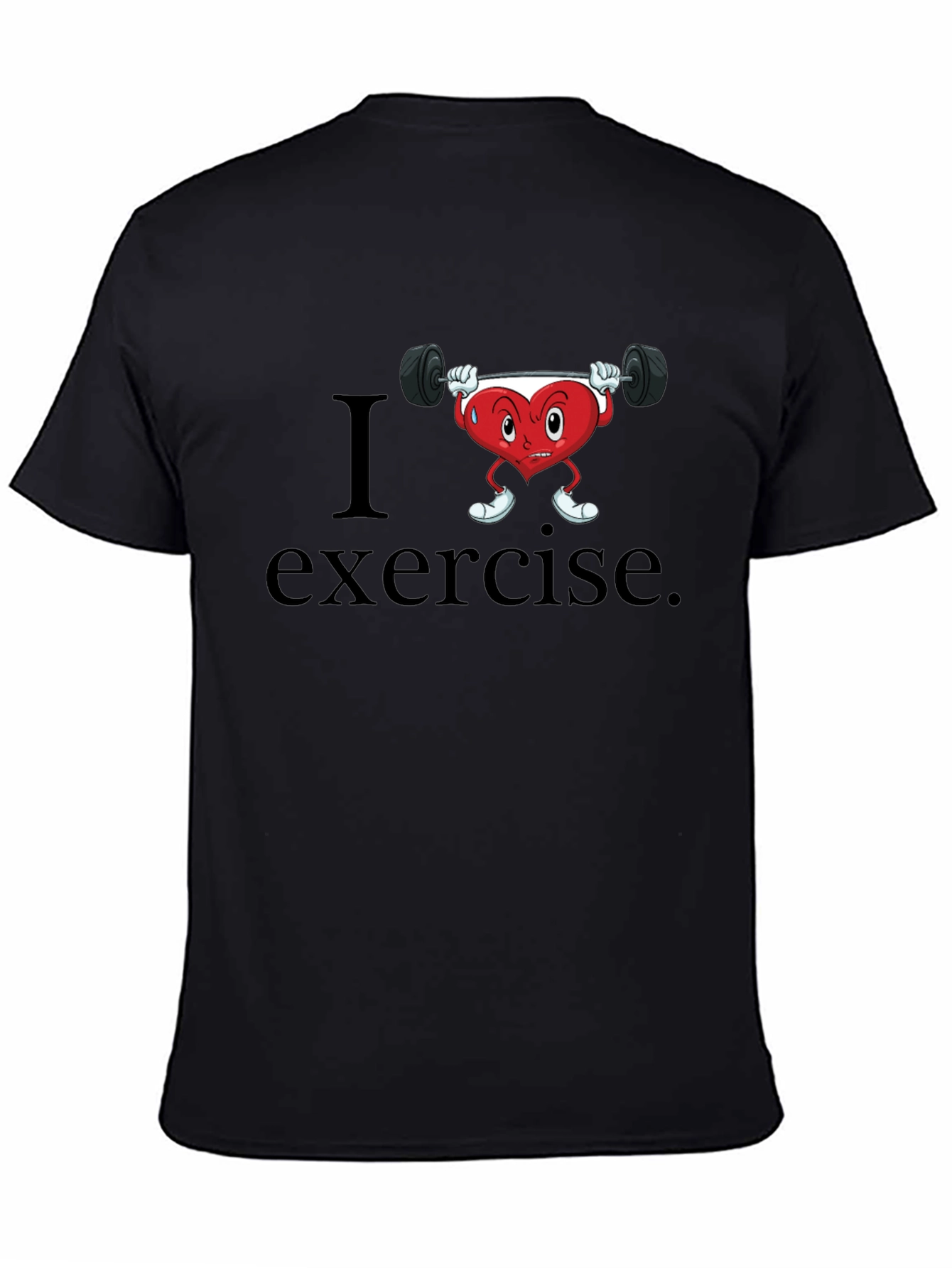 I Heart Exercise Graphic Tee - Mens Black T-Shirt