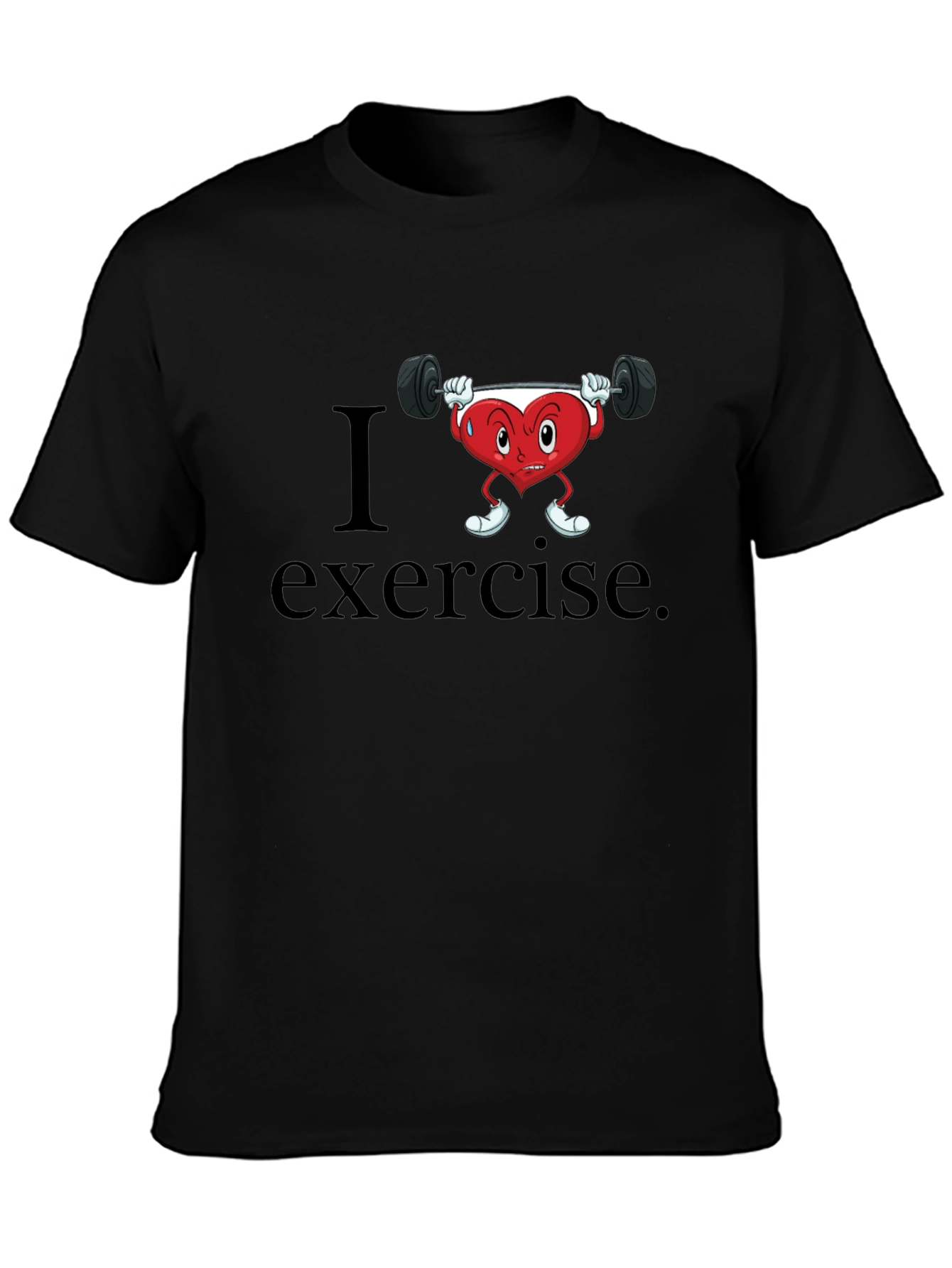 I Heart Exercise Graphic Tee - Mens Black T-Shirt