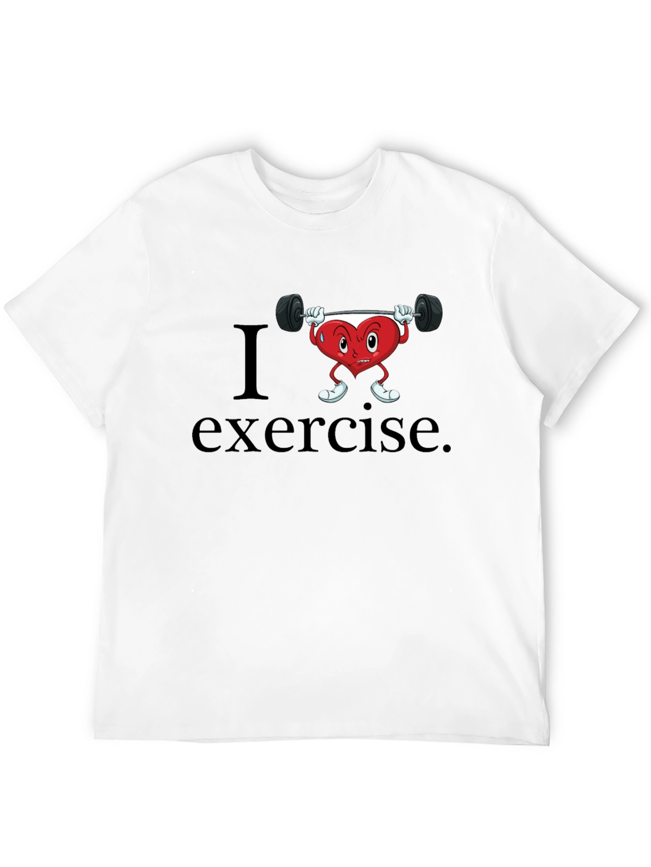 I Heart Exercise Graphic Tee - Mens Black T-Shirt