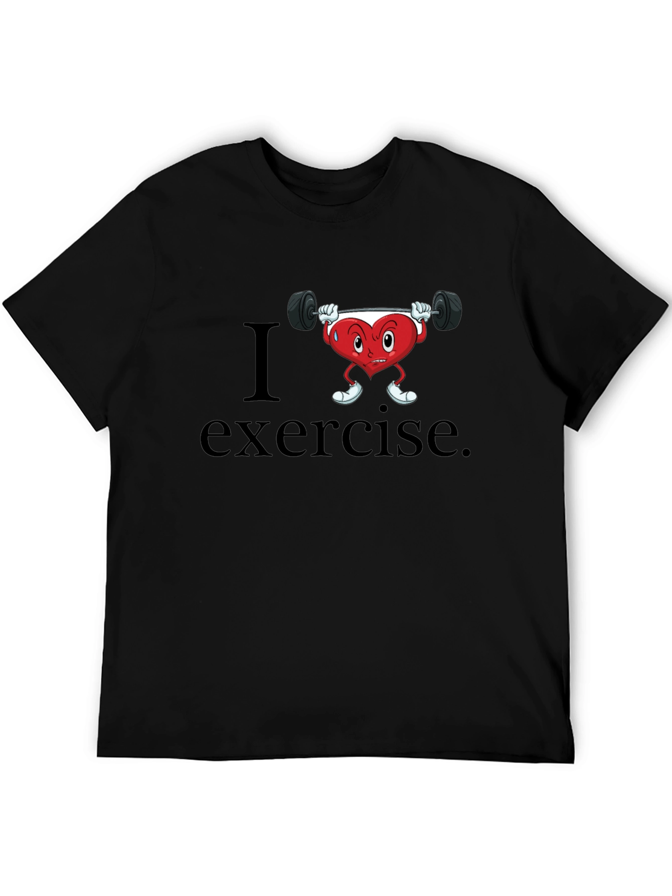 I Heart Exercise Graphic Tee - Mens Black T-Shirt