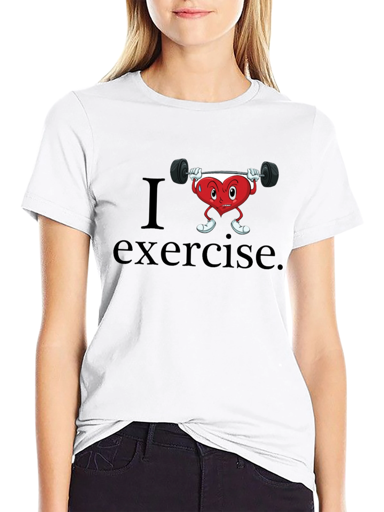 I Heart Exercise Graphic Tee - Mens Black T-Shirt