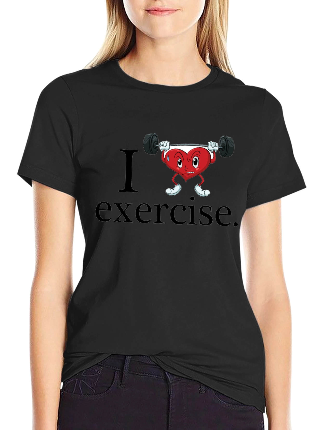 I Heart Exercise Graphic Tee - Mens Black T-Shirt