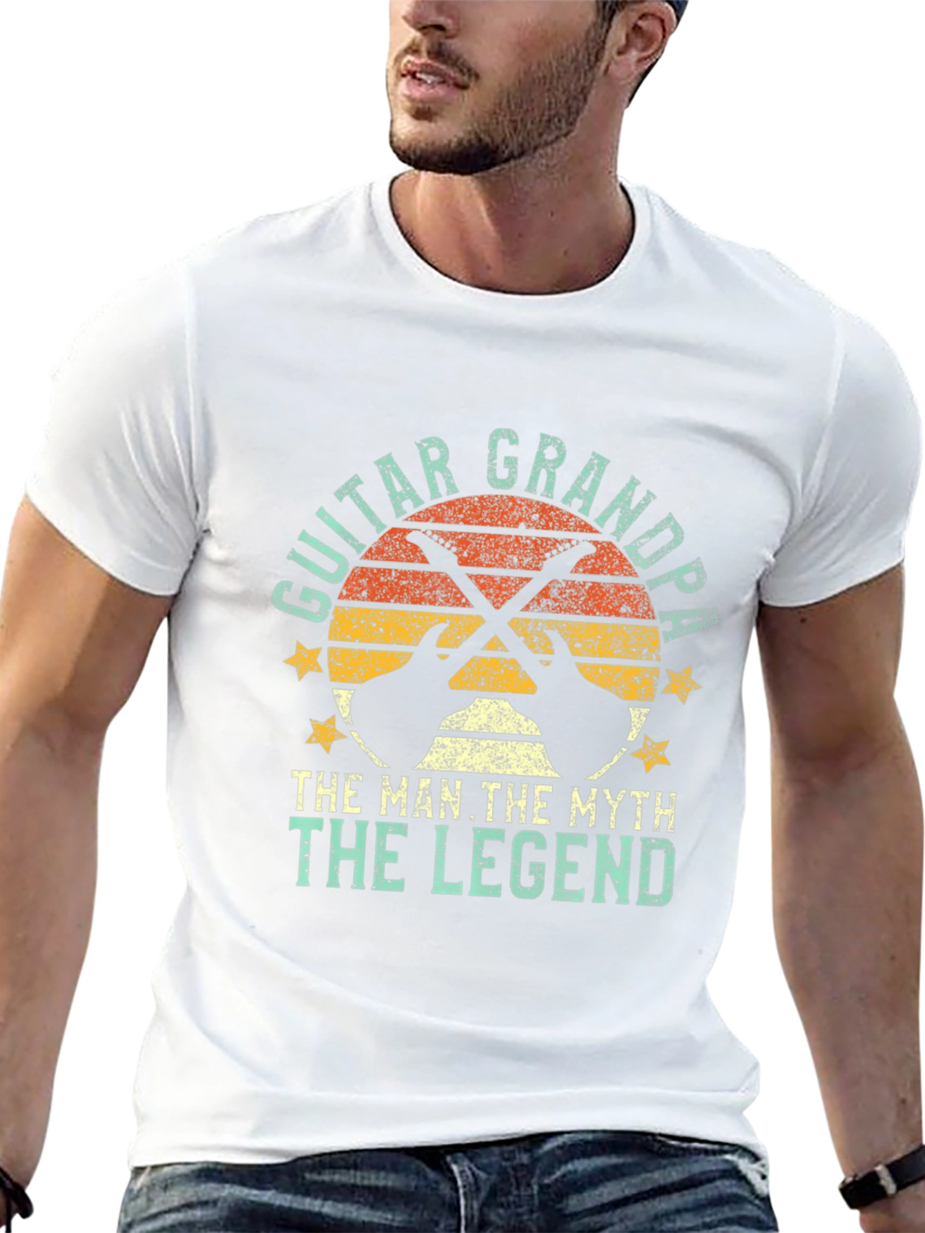 Guitar Grandpa Graphic Tee: The Man Myth Legend T-Shirt