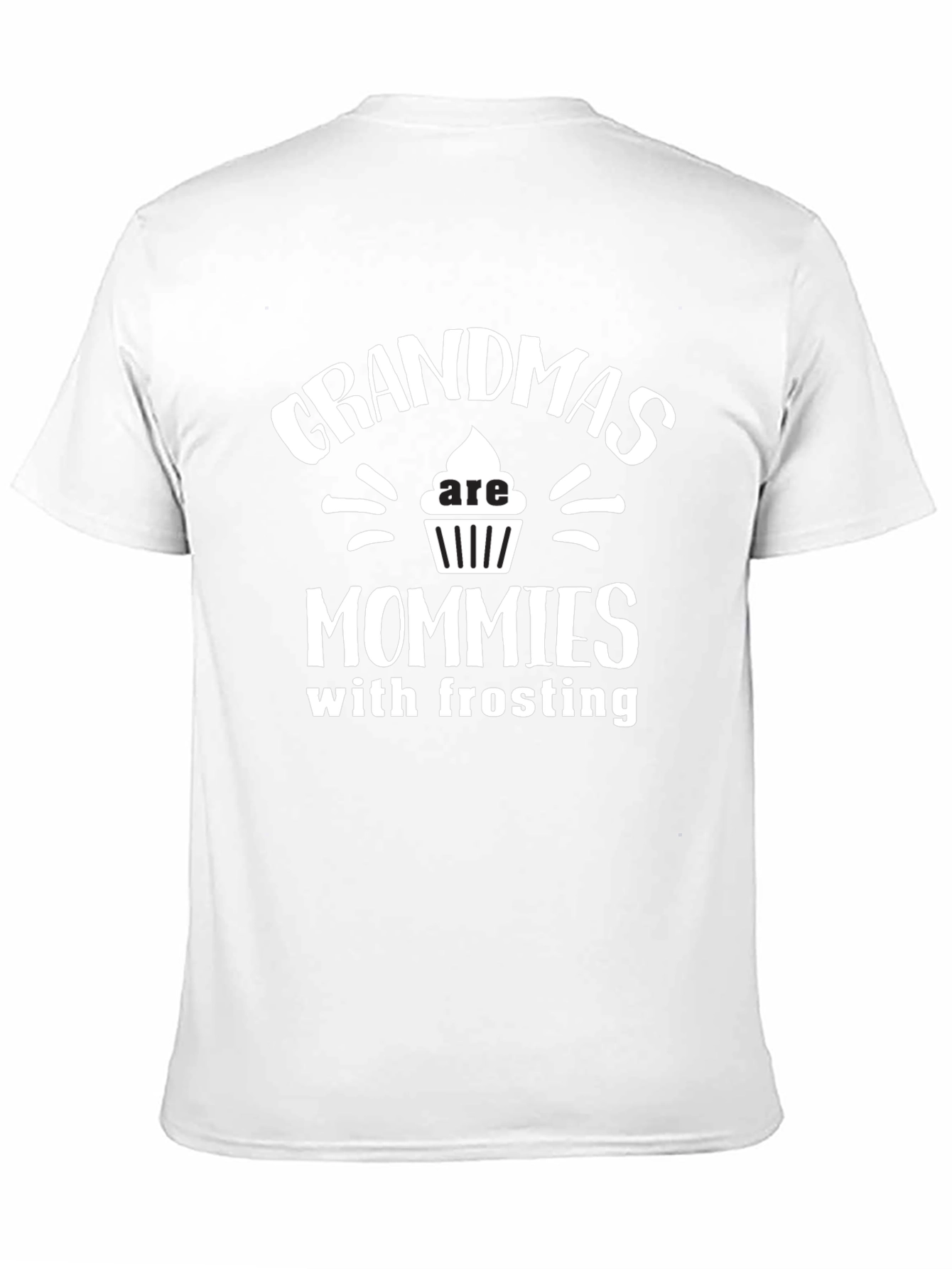 Grandmas Are Mommies with Frosting Black T-Shirt