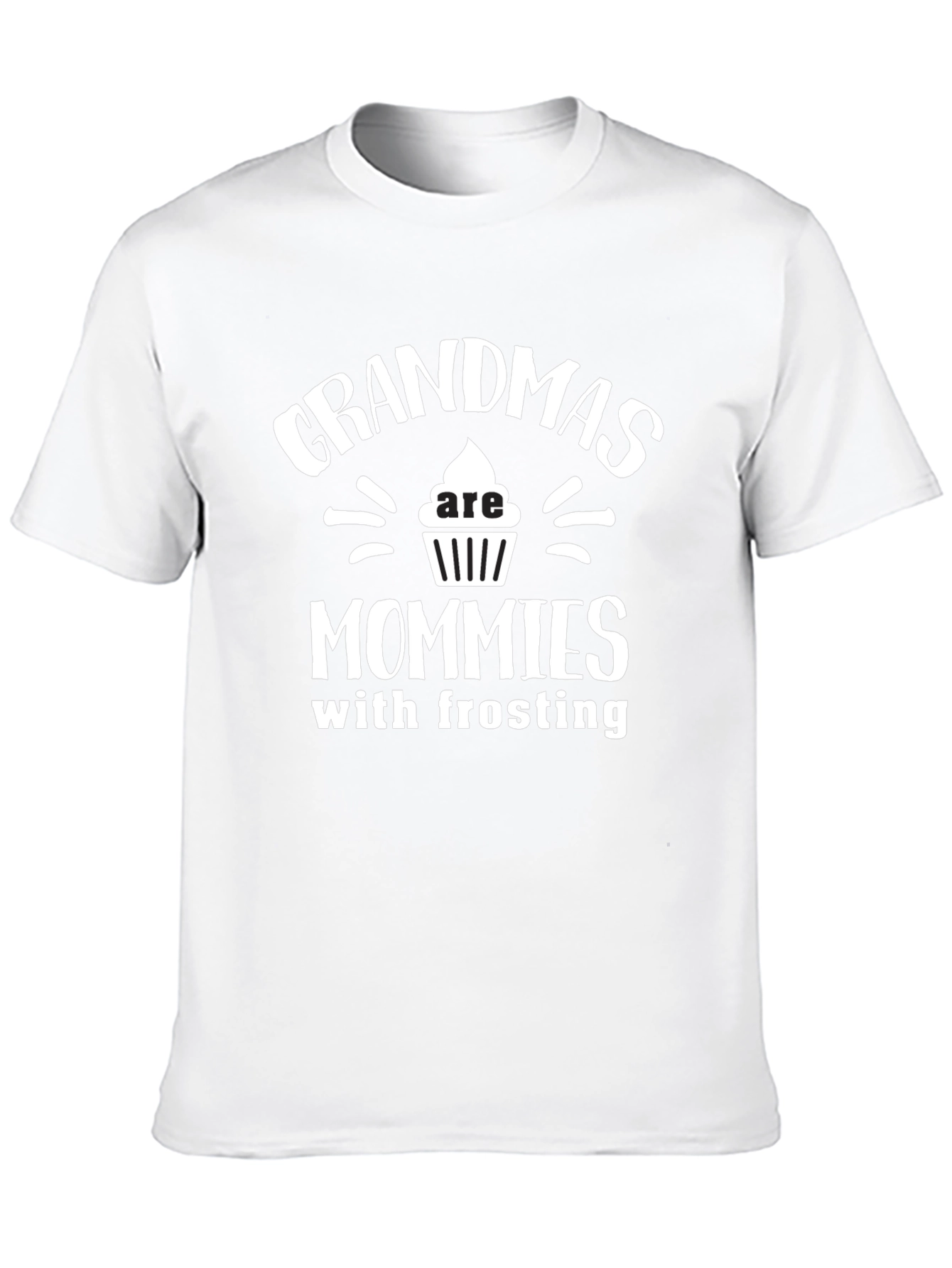 Grandmas Are Mommies with Frosting Black T-Shirt