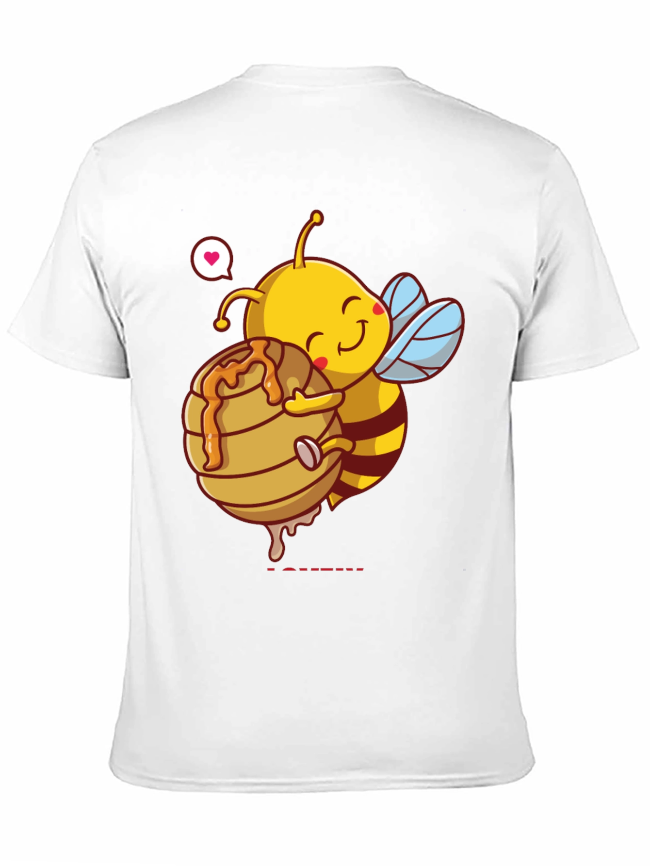 Cute Bee Hugging Honeycomb Graphic T-Shirt