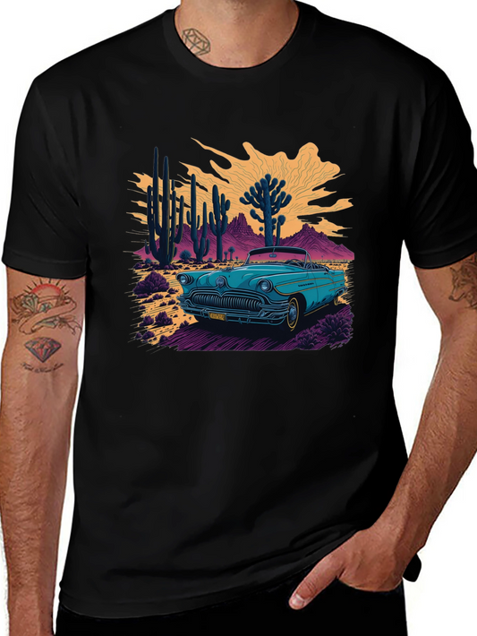 Vintage Car Desert Graphic T-Shirt