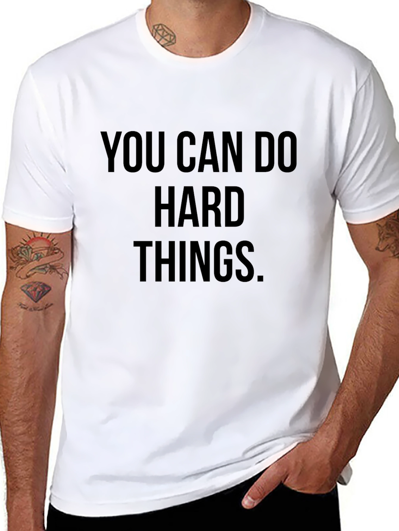 Motivational You Can Do Hard Things Black T-Shirt