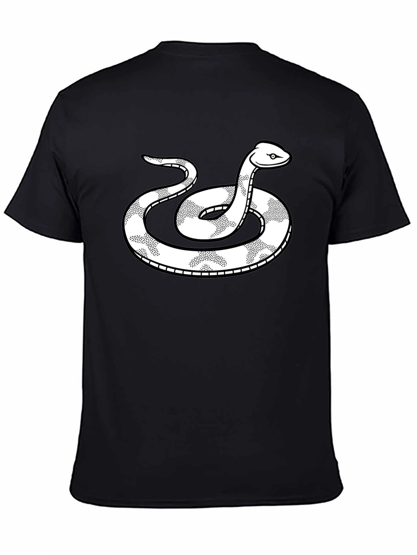 Snake Graphic Tee - Black Cotton T-Shirt
