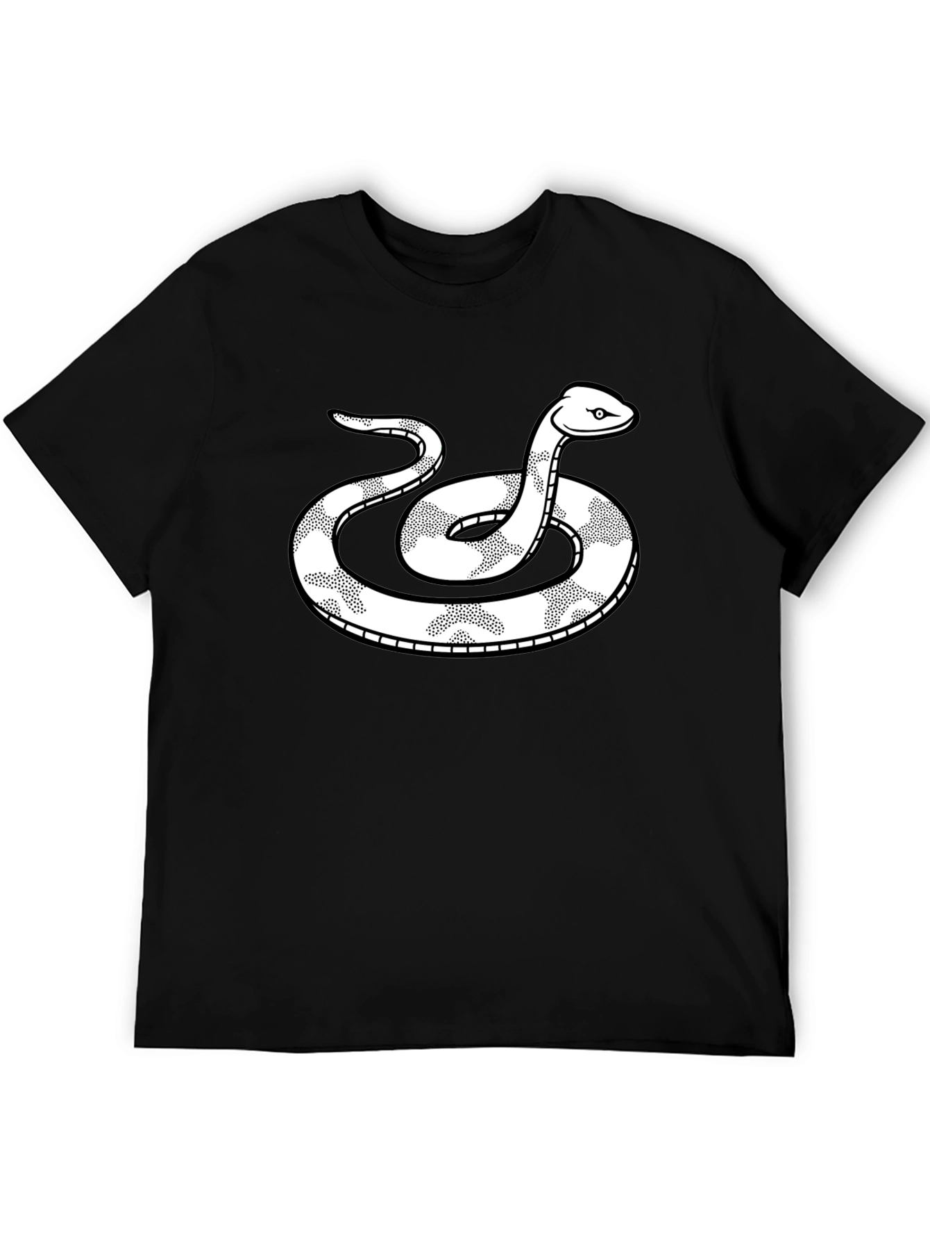 Snake Graphic Tee - Black Cotton T-Shirt