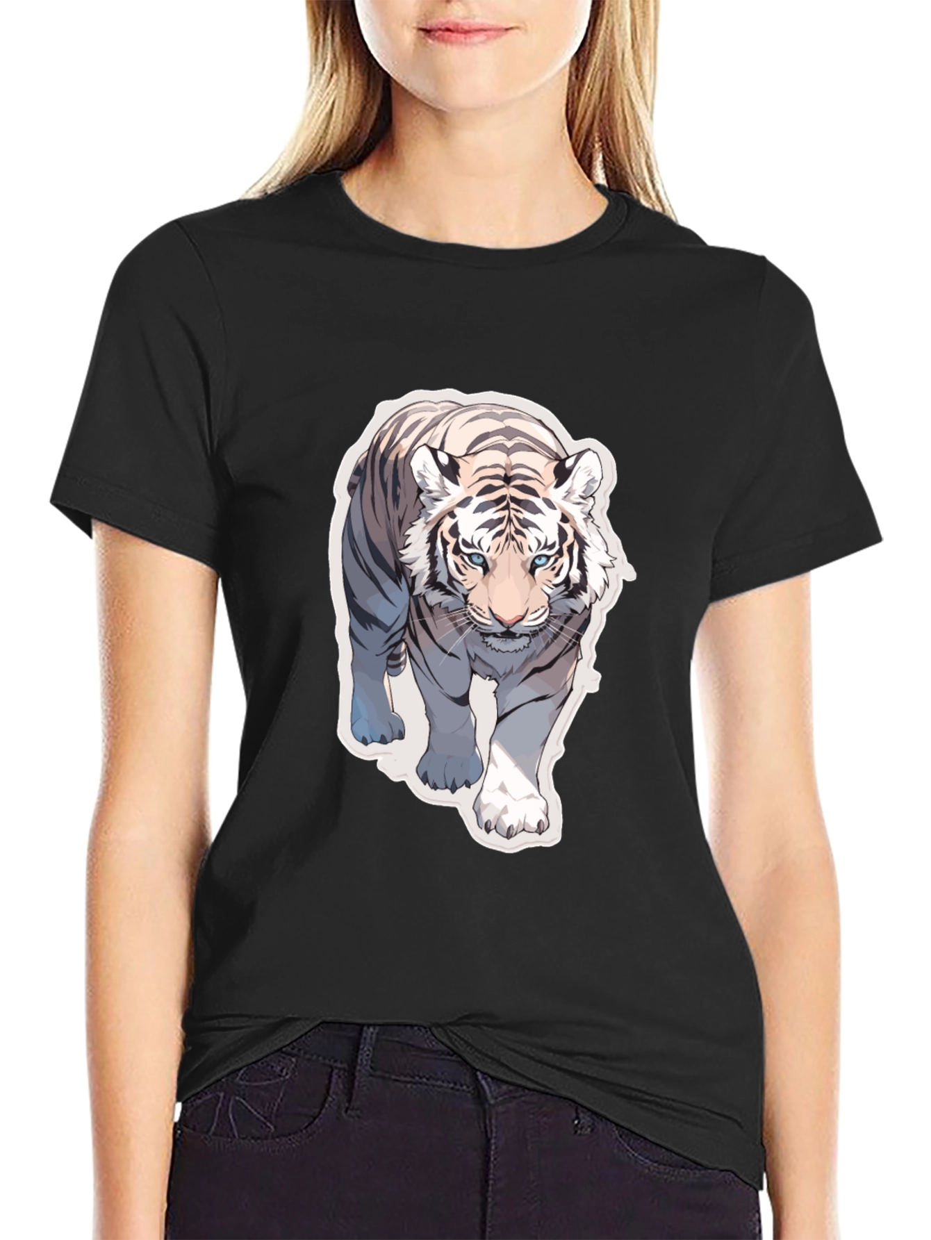 White Tiger Graphic Tee - Cool Animal Print Shirt