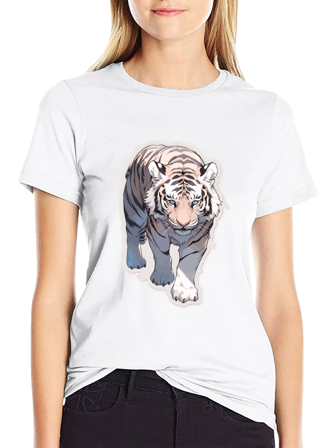 White Tiger Graphic Tee - Cool Animal Print Shirt