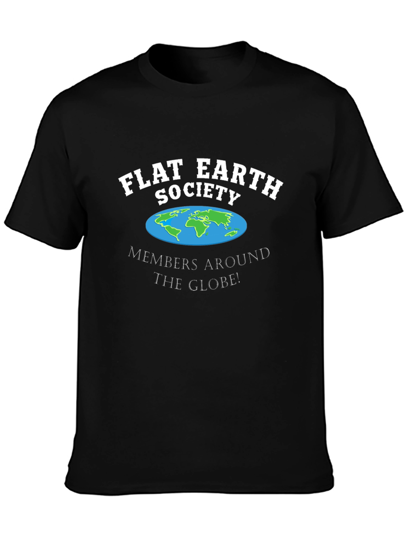 Flat Earth Society Black T-Shirt