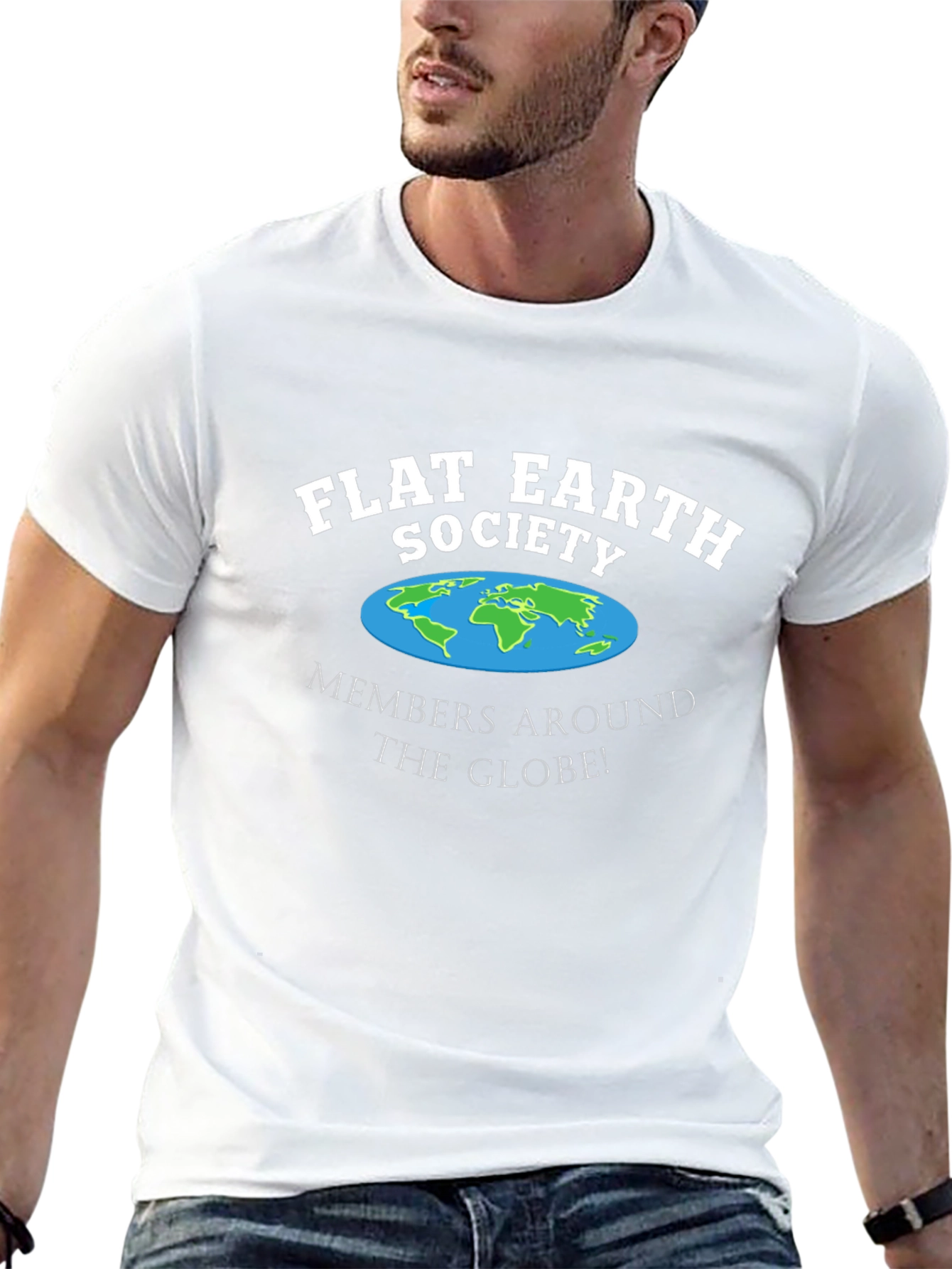 Flat Earth Society Black T-Shirt